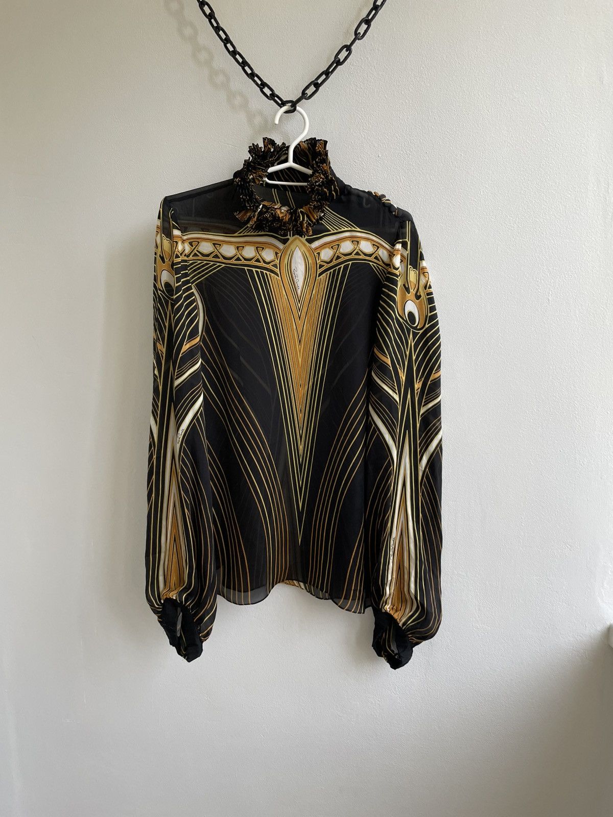 Roberto Cavalli Roberto Cavalli 2007 VOYAGE RUNWAY Collection Silk Blouse Size M / US 6-8 / IT 42-44 - 3 Thumbnail
