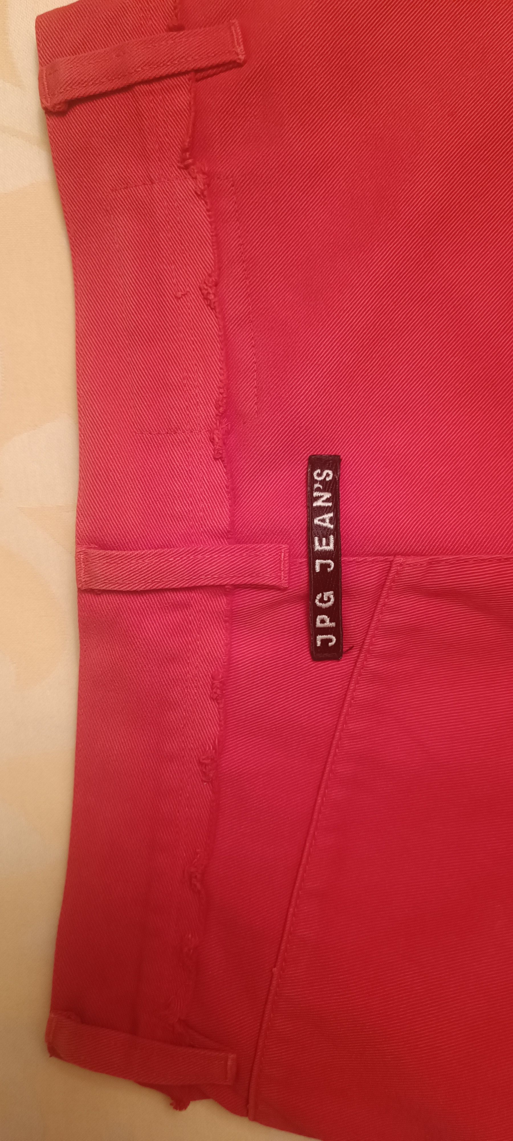 Jean Paul Gaultier 90's - Red denim shorts with fringes Size 26" / US 2 / IT 38 - 5 Thumbnail