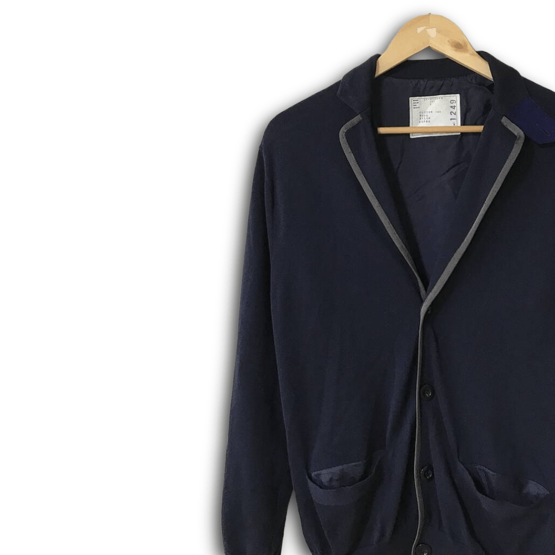Sacai Sacai Men’s Knit Blazer Cardigan Navy Size 1 Size US S / EU 44-46 / 1 - 2 Thumbnail