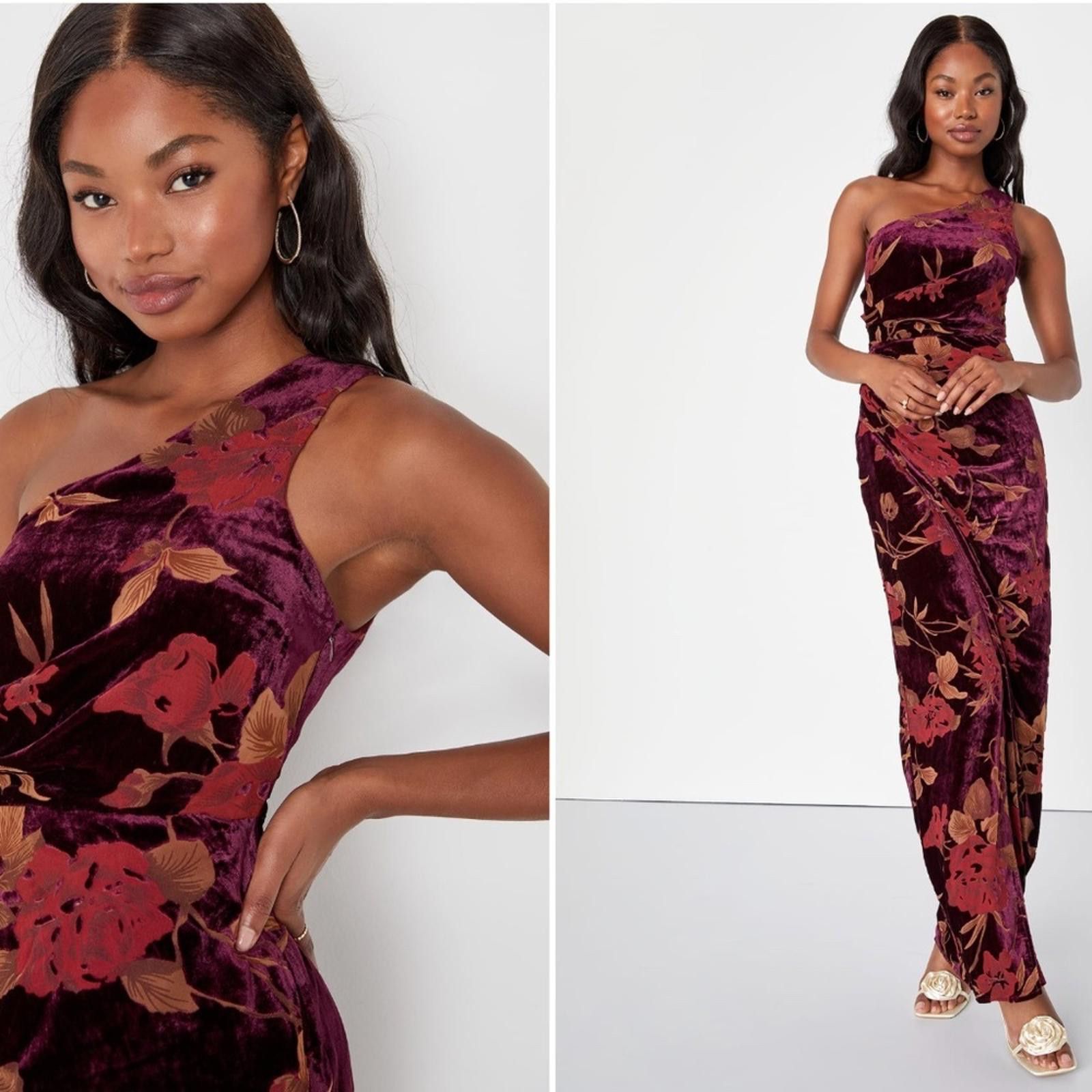 LULU's Floral Sexy Elegant Prom Wedding Chic Floral Maxi