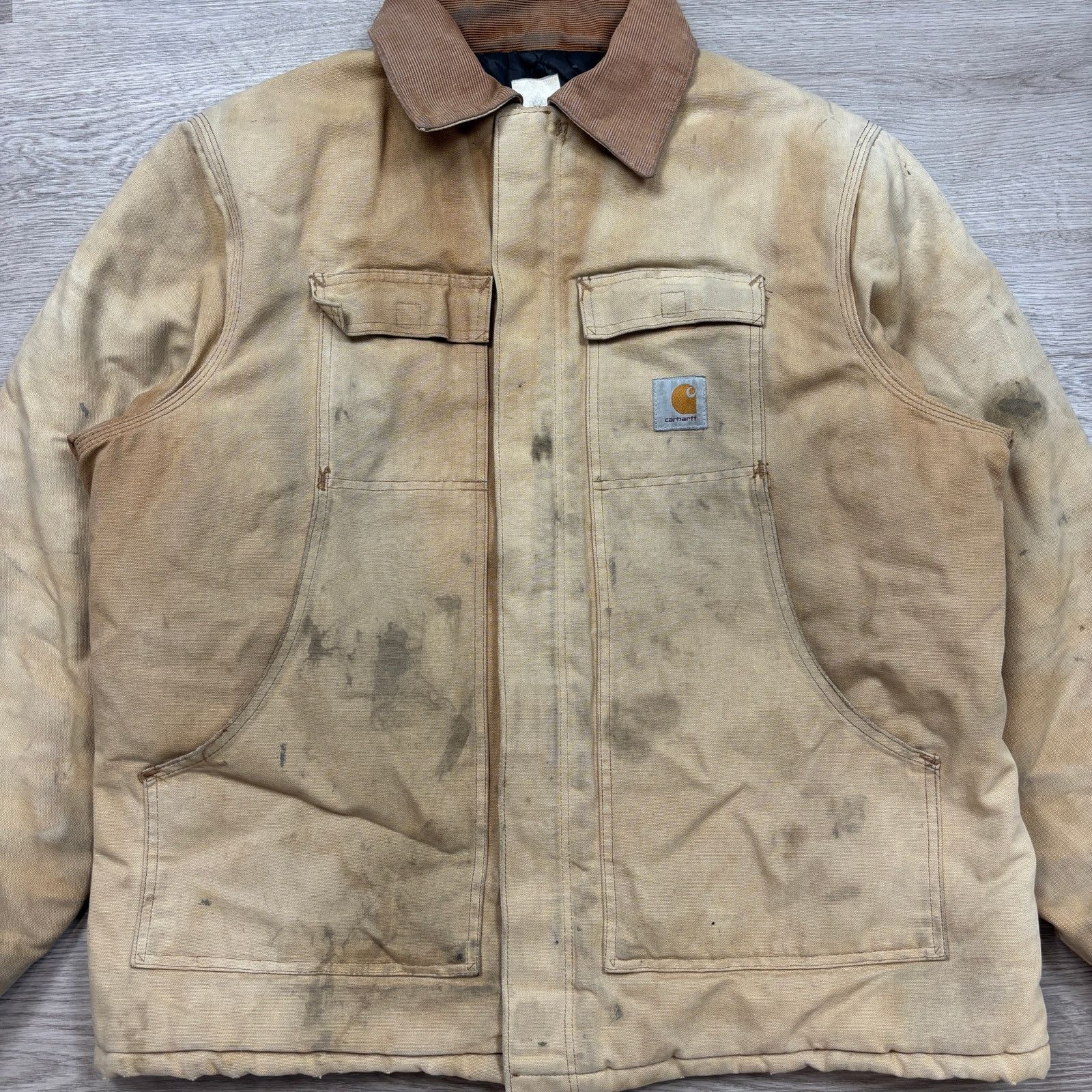 Carhartt × Vintage VTG Carhartt C03 BRN Quilt Lined Duck Canvas Chore Jacket 48 Size US XL / EU 56 / 4 - 2 Thumbnail