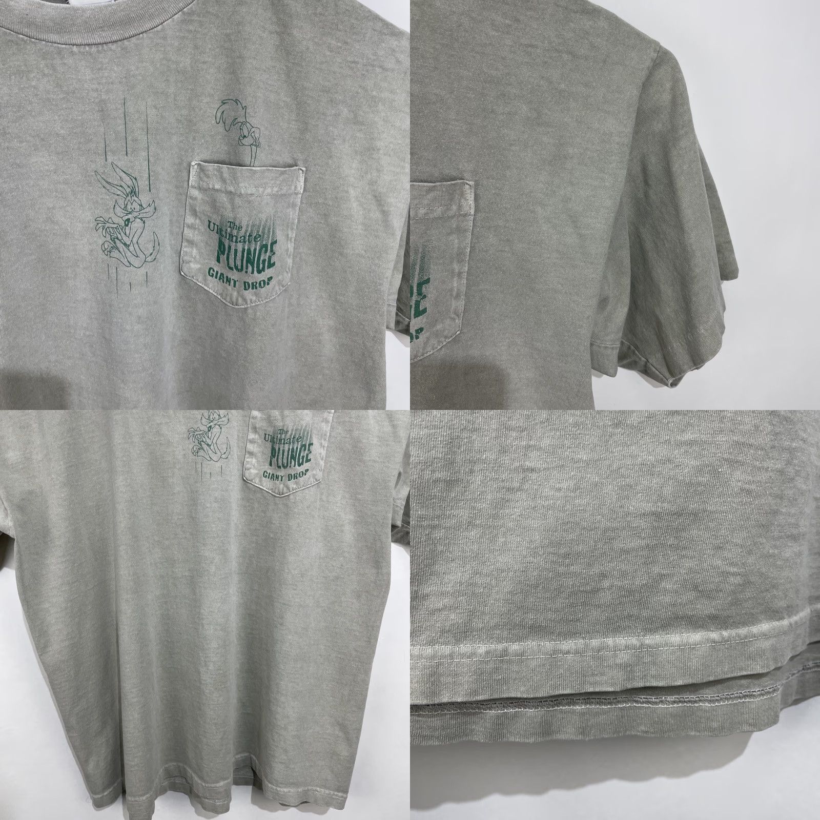 Vintage VINTAGE Six Flags Park T Shirt XXL Road Runner Looney Tunes Murina Gray Cotton Crew Neck Short Sleeve Men 1980s Carrier Shirt Size US XXL / EU 58 / 5 - 9 Thumbnail