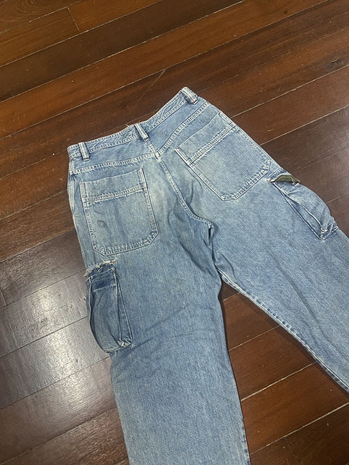 Japanese Brand Hawaiian Piko Jeans Cargo baggy distressed wide leg Size US 35 - 16 Thumbnail