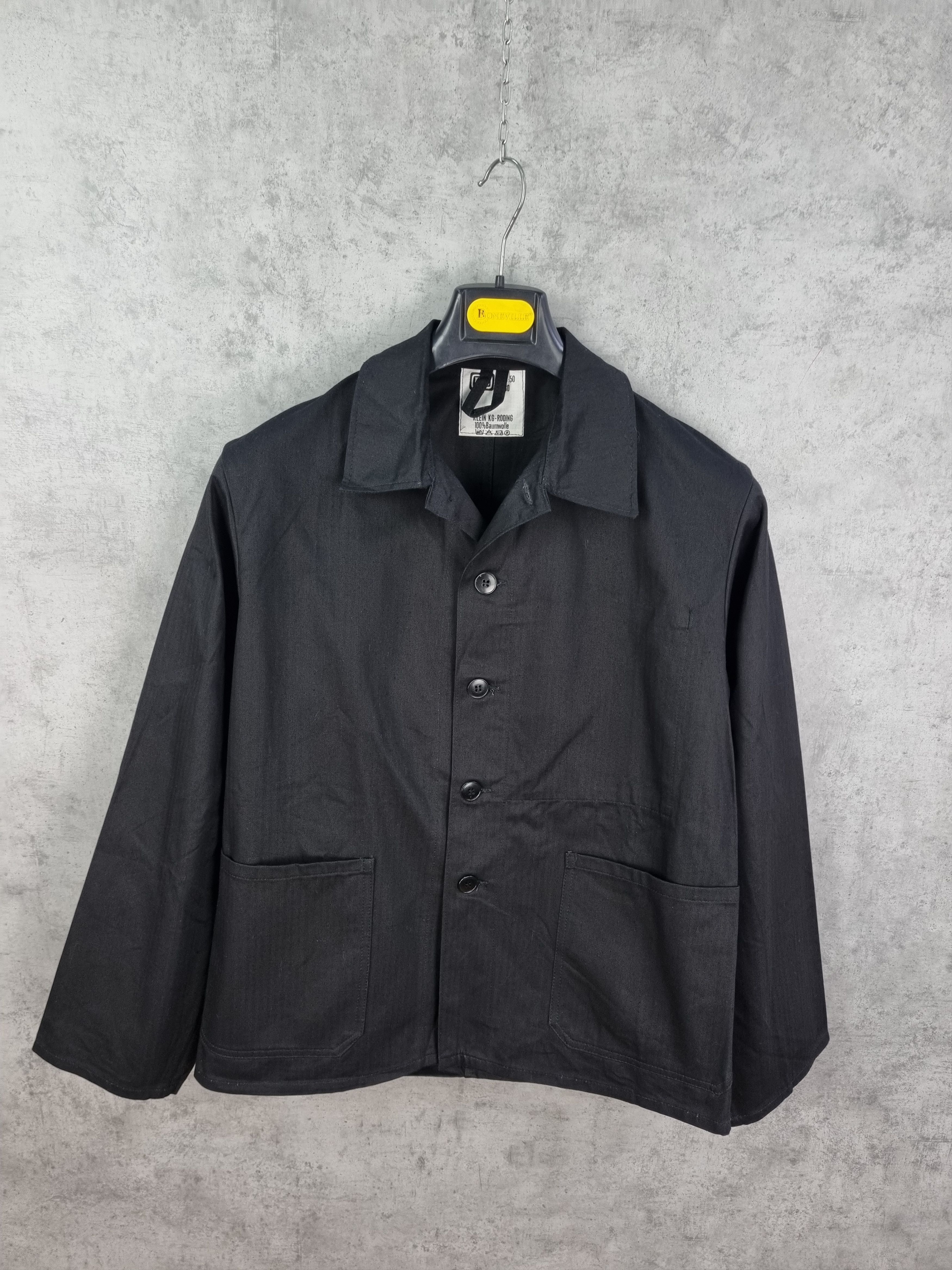 Le Laboureur × Vetra 80s Rare Black Worker Vintage French Chore Jacket Size US M / EU 48-50 / 2 - 10 Thumbnail