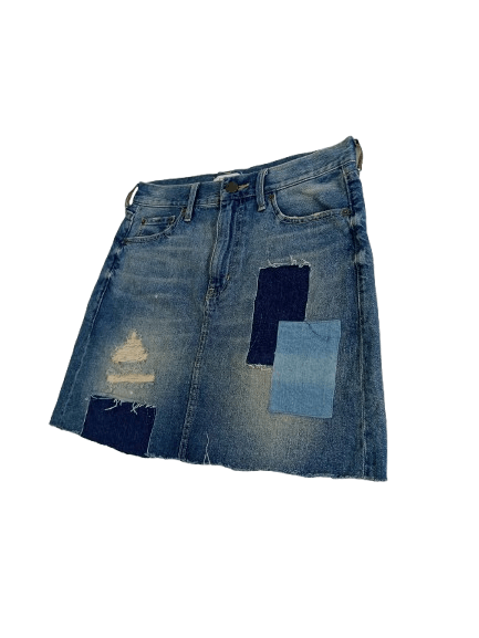 LOWRYS FARM Lowrys Farm Denim Skirt Patchwork Style Japanese Brand Size 30" / US 8 / IT 44 - 3 Thumbnail