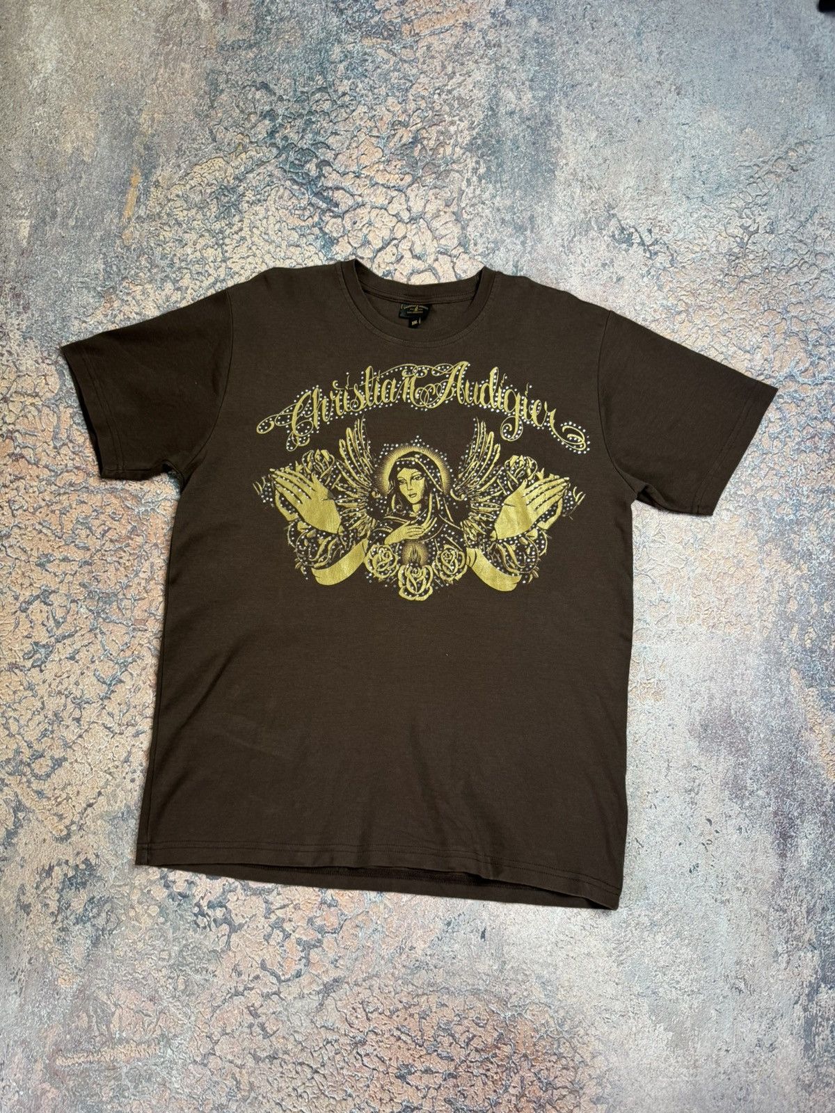 Christian Audigier Brown Los Angeles Tee Size XXL Y2K