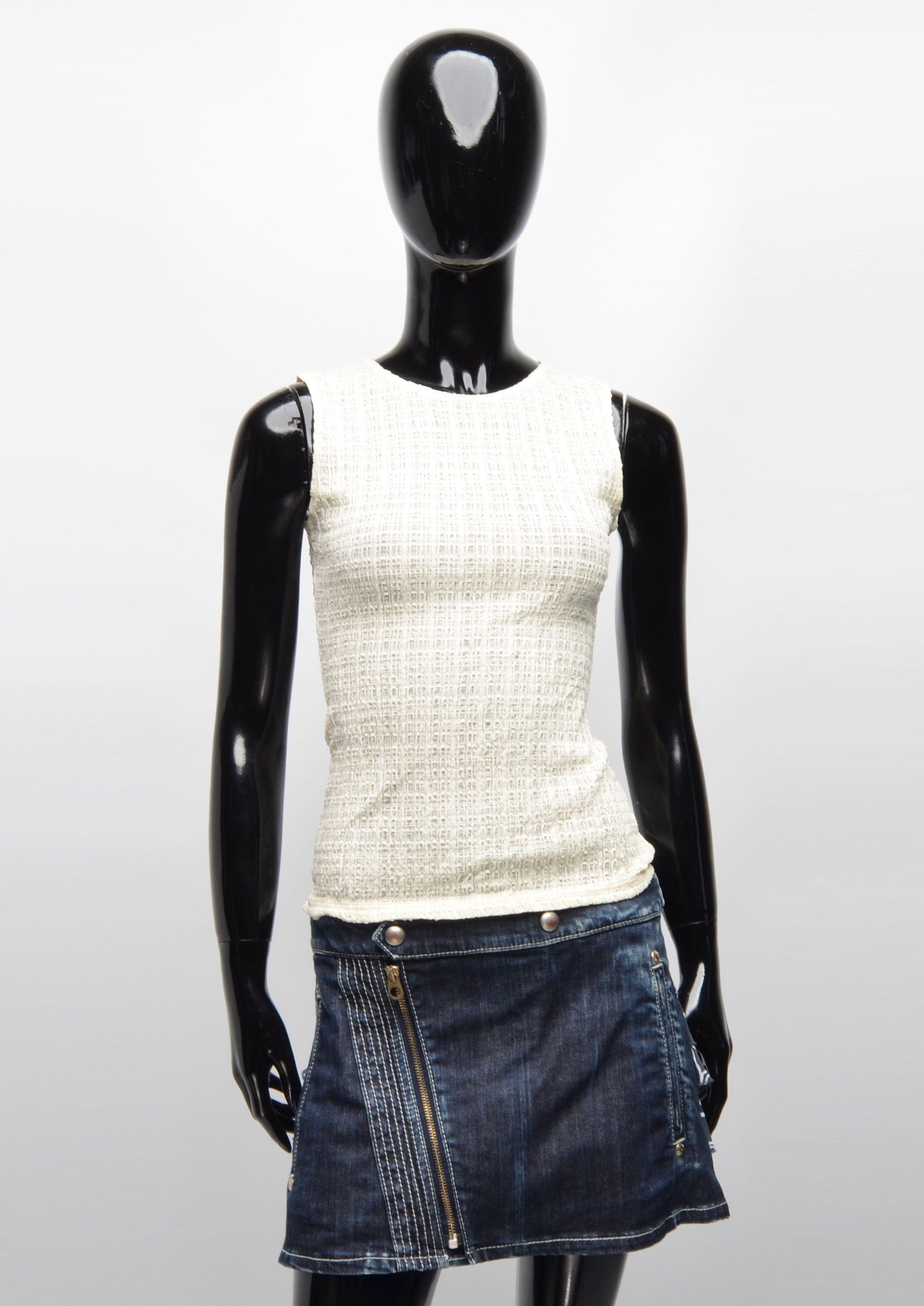 Wolford Wolford Mesh Lace Cream Top Size S / US 4 / IT 40 - 1 Thumbnail