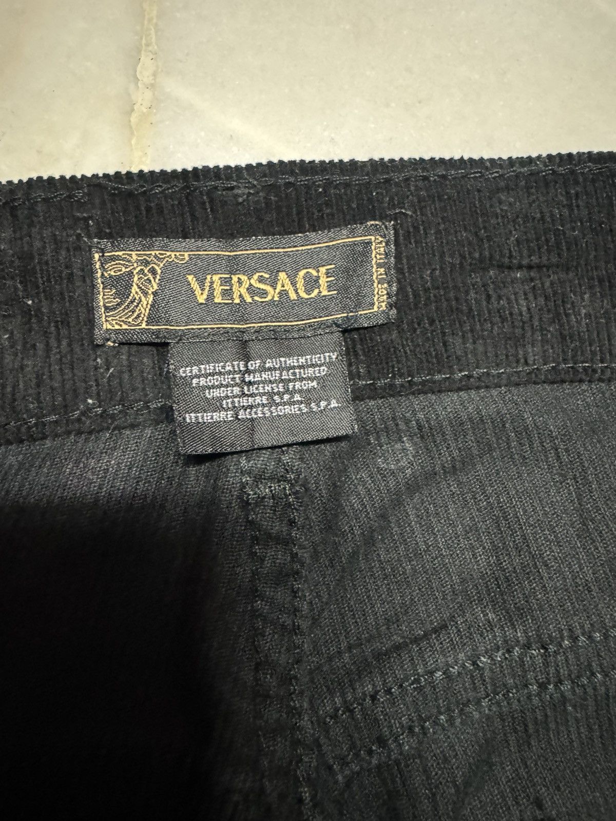 Versace Jeans Couture VERSACE JEANS COUTURE SUPER BLACK CORDUROY PANTS Size US 35 - 8 Thumbnail