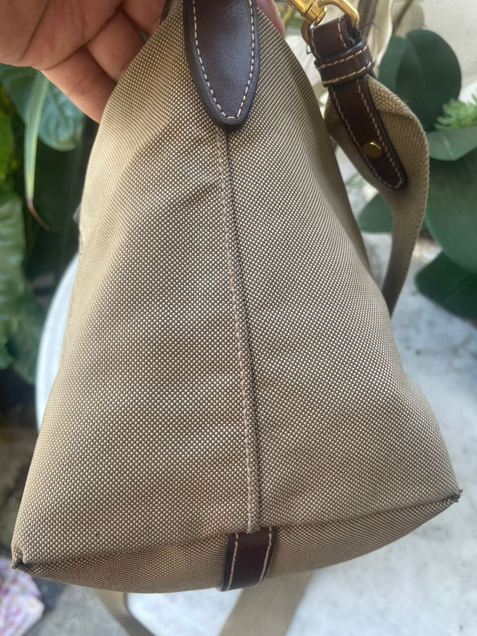 Prada Authentic PRADA Logo Jacquard 2way Tote Bag Canvas Leather Size ONE SIZE - 15 Thumbnail