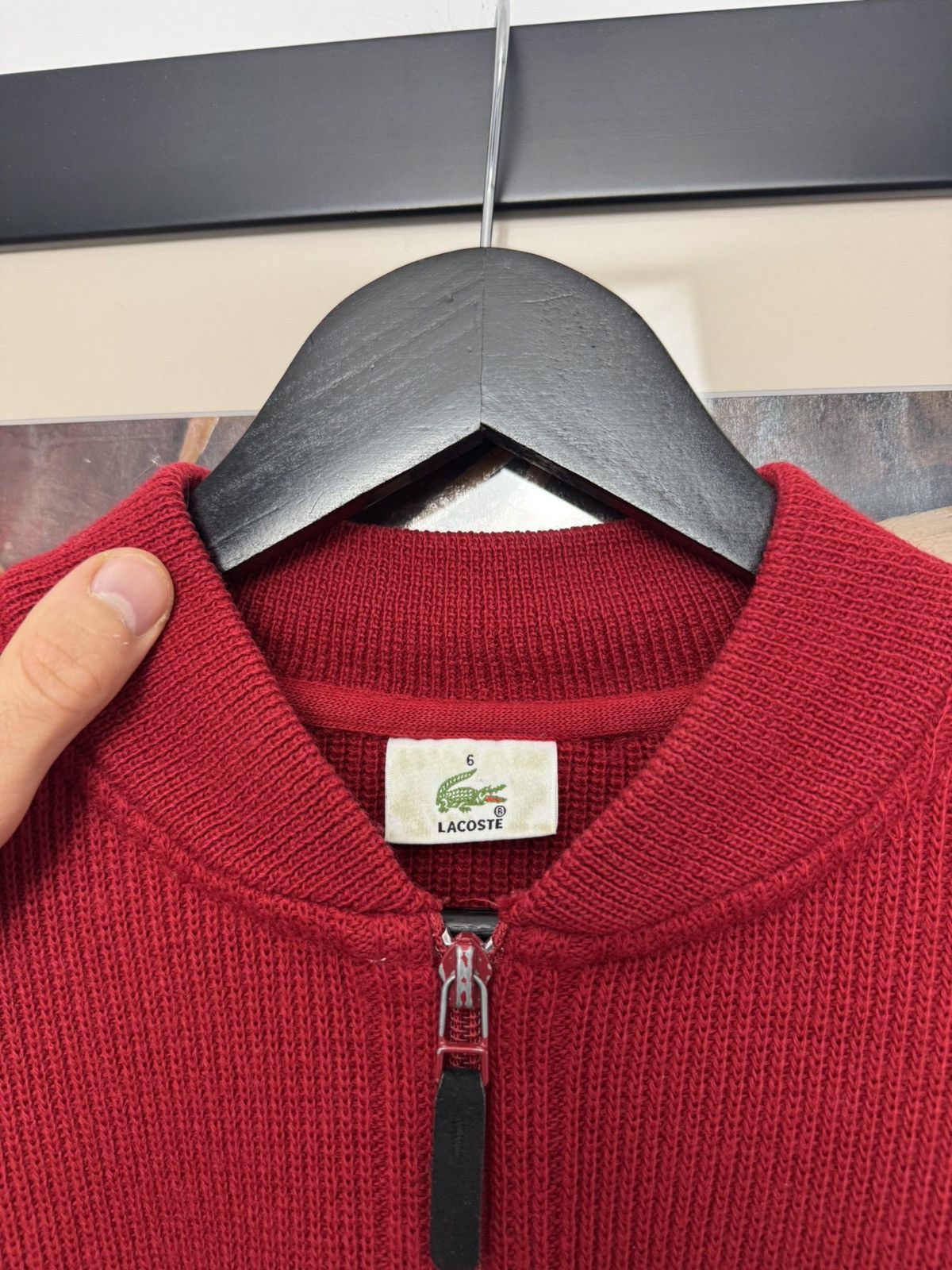 Lacoste Lacoste Vintage Sweater Red Zip Wool Casual Rare Old Money Size US L / EU 52-54 / 3 - 3 Thumbnail