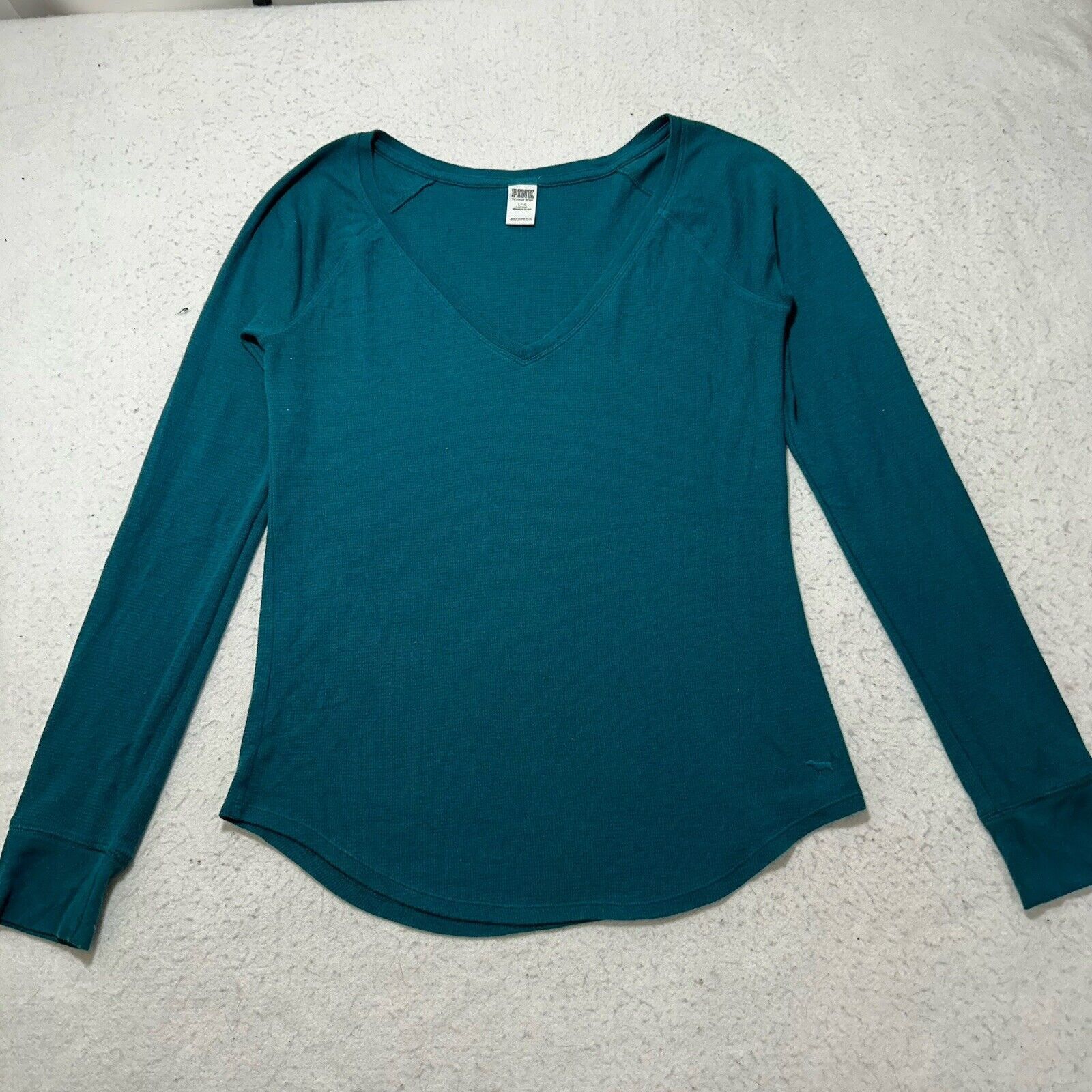 Victoria's Secret Victorias Secret Large V-Neck Teal Blue Sleepwear Shirt Size L / US 10 / IT 46 - 1 Thumbnail