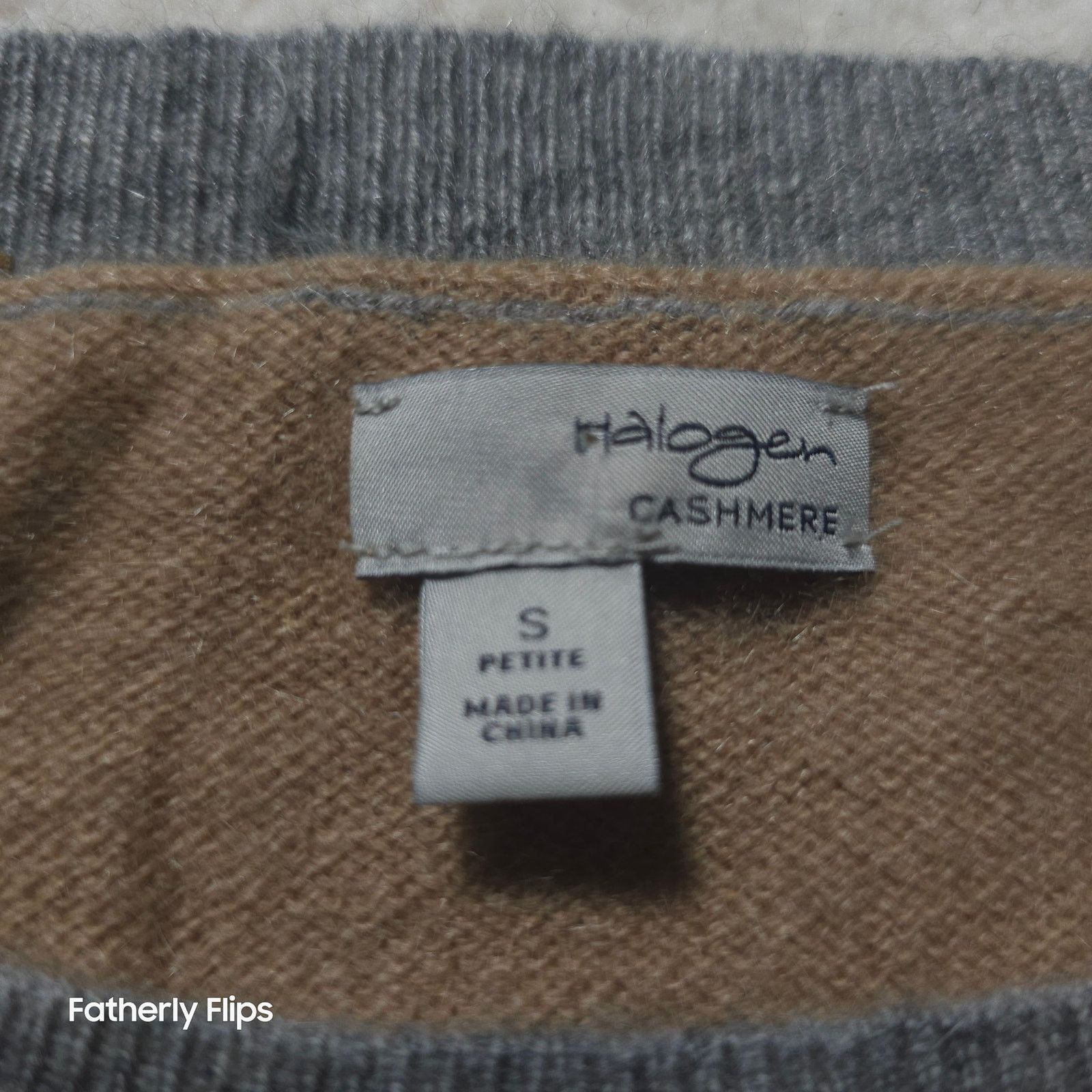 Other Halogen 100% Cashmere Sweater Small Petite Tan Gray Mixed Size S / US 4 / IT 40 - 2 Thumbnail
