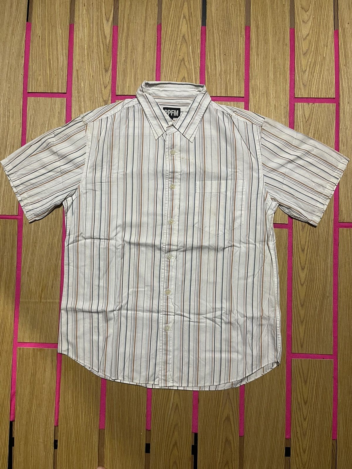 PPFM Y2K PPFM short sleeve shirt with striped motif Size US M / EU 48-50 / 2 - 1 Thumbnail