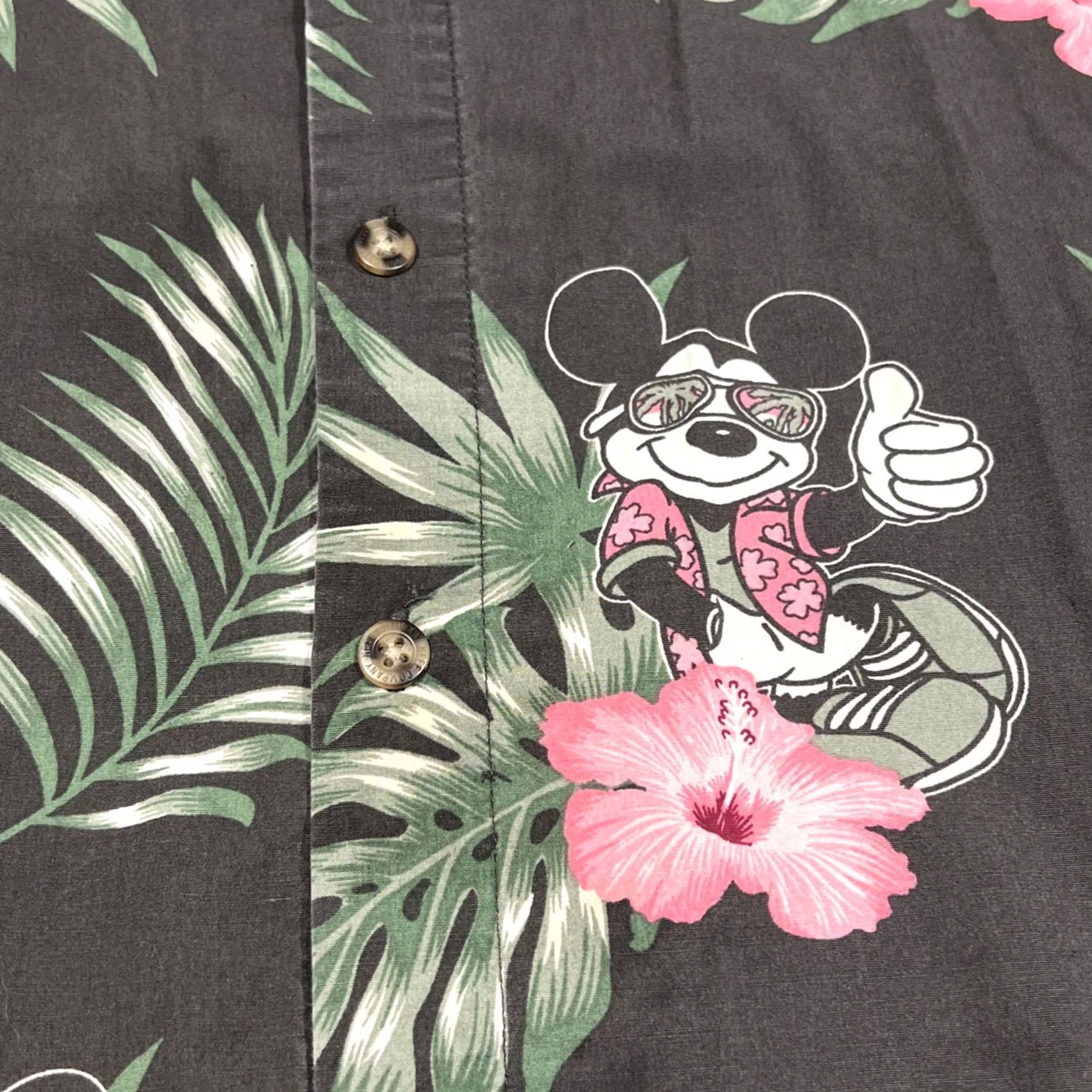 Disney Disney x Neff Button Up Shirt Mens Large Black Hawaiian Floral Mickey Mouse Regular Fit Short Sleeve Cotton Button-Up Women? Size US L / EU 52-54 / 3 - 4 Thumbnail
