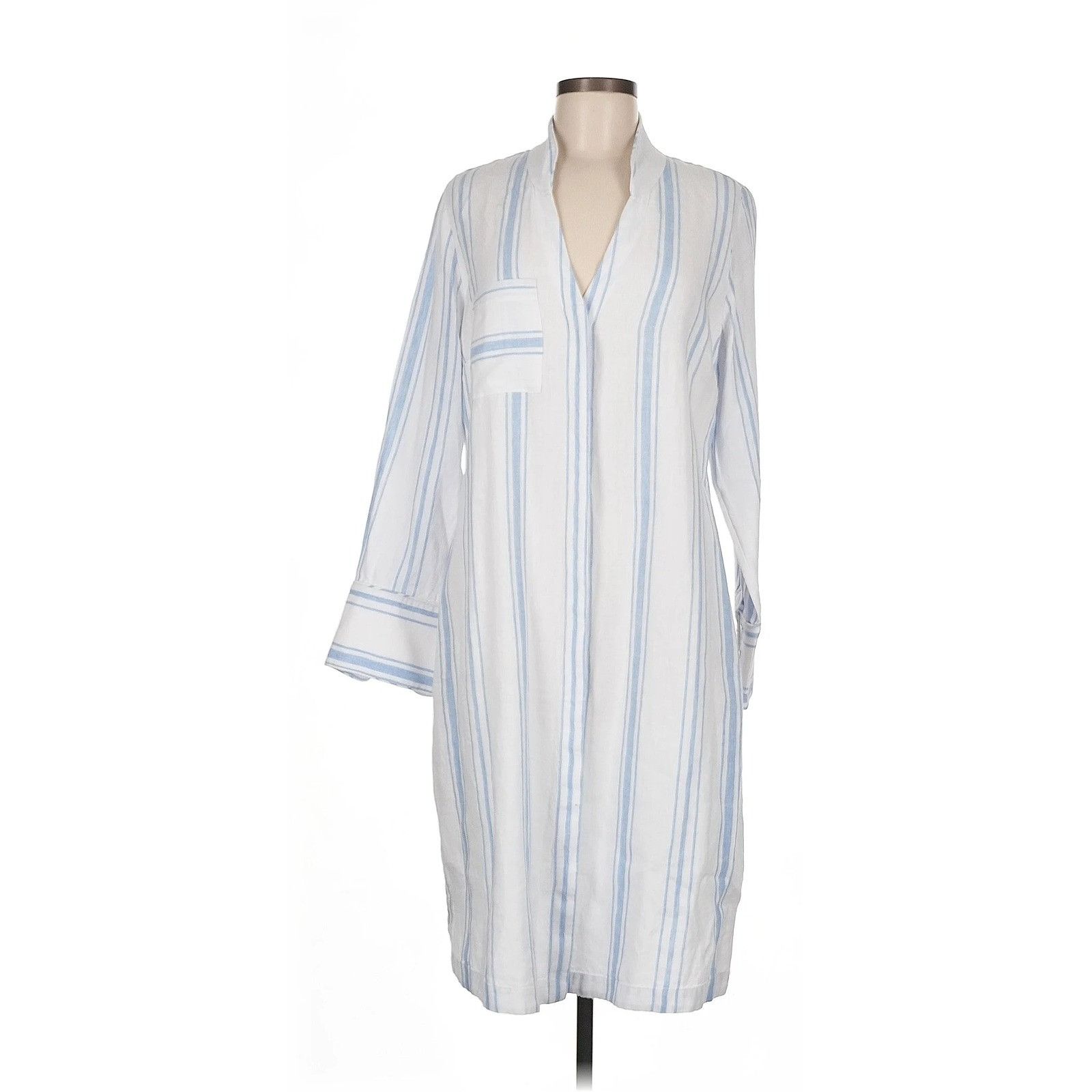 Soft Surroundings Soft Surroundings Adalia Linen Shirt Dress Pearl Buttons Whi Size M / US 6-8 / IT 42-44 - 3 Thumbnail