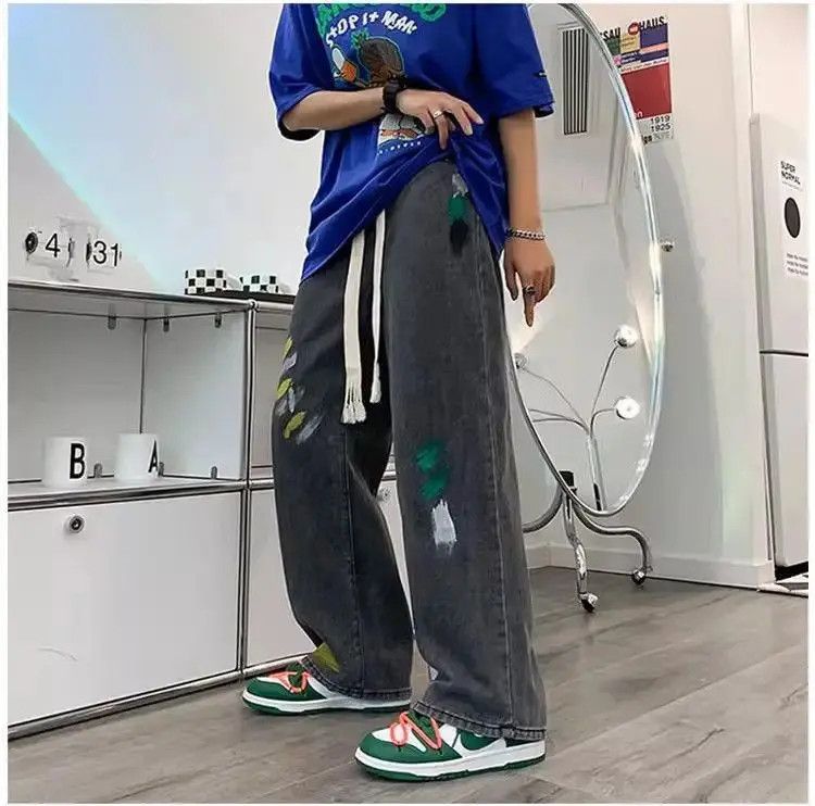 Japanese Brand Retro straight leg graffiti jeans Size US 32 / EU 48 - 5 Thumbnail