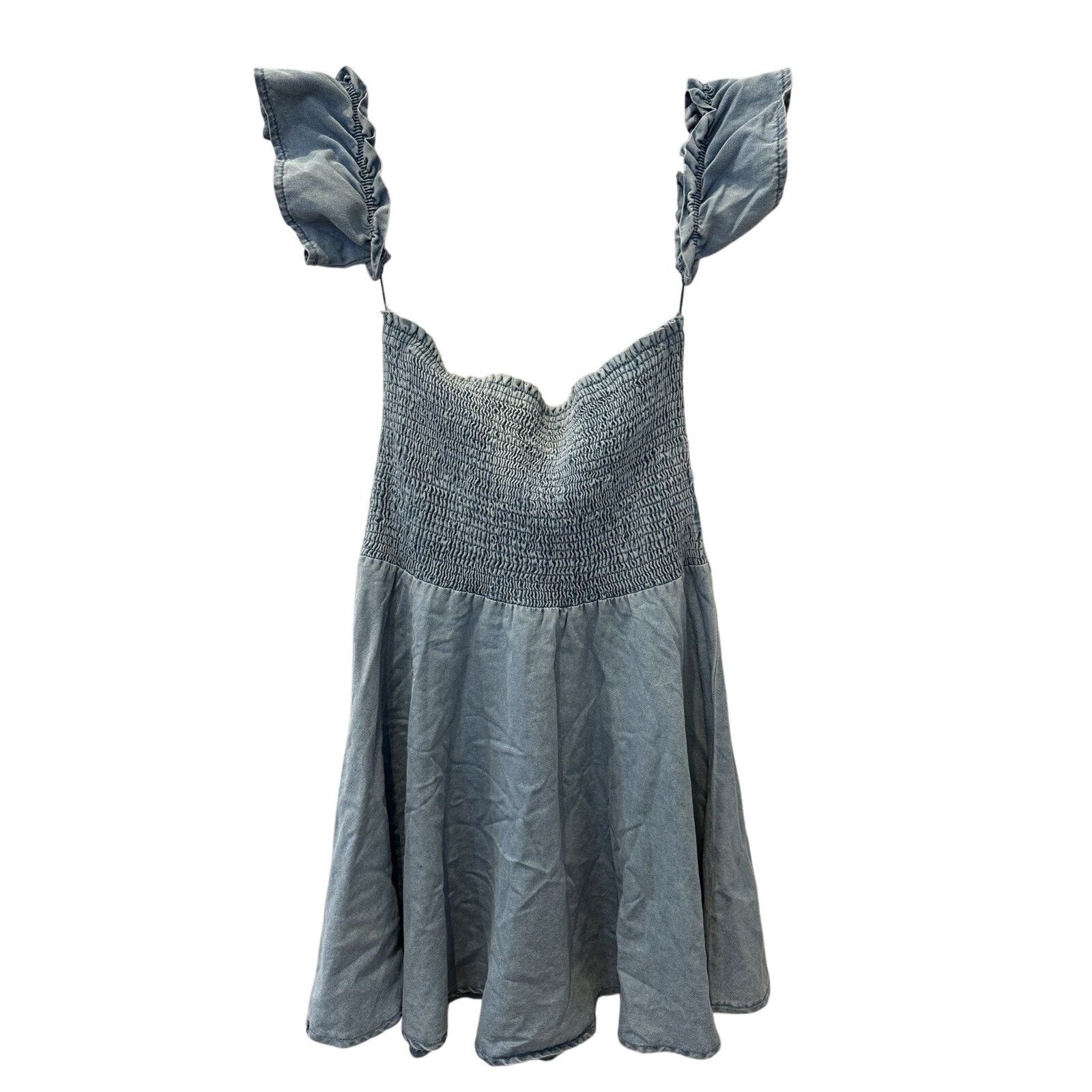 Shein SHEIN Chambray Smocked Mini Dress Womens XL Light Blue NWT Size XL / US 12-14 / IT 48-50 - 1 Thumbnail
