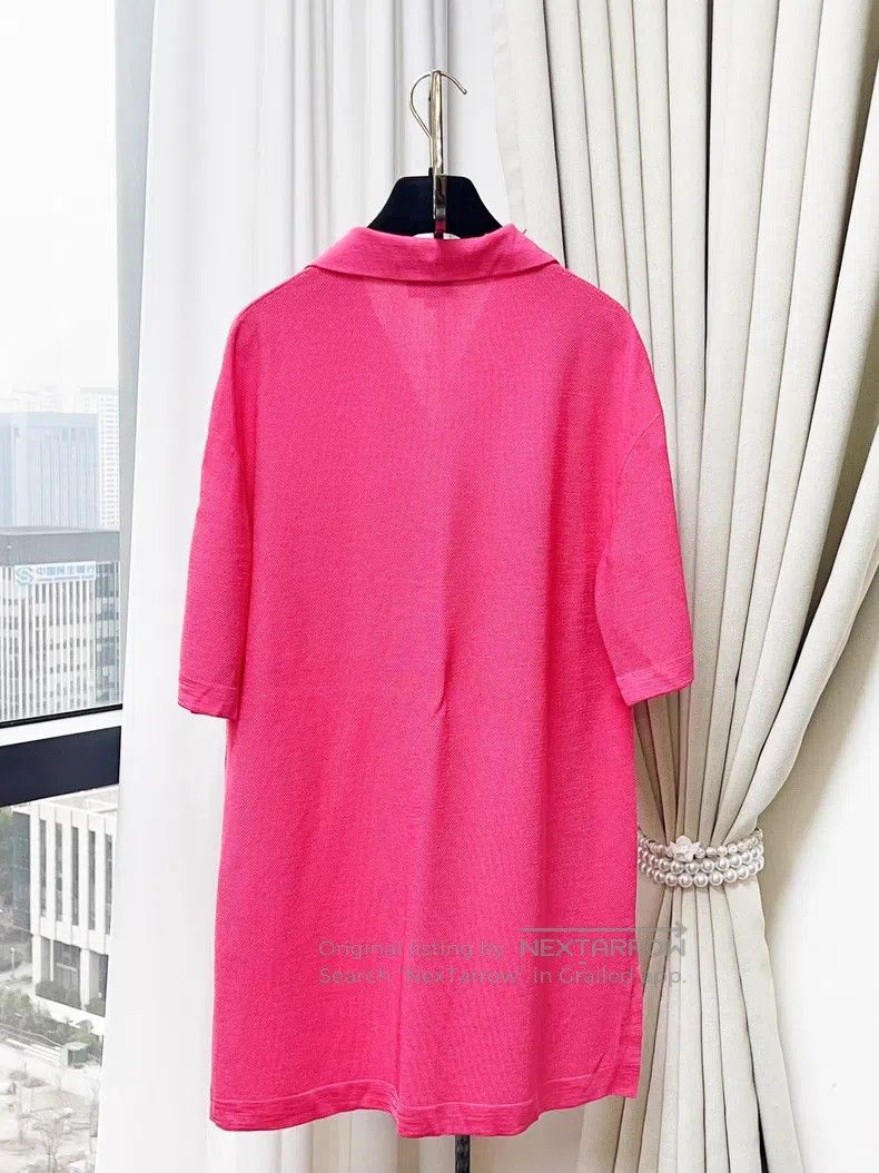 Chanel Chanel 21P rose-red knitted Polo short-sleeved dress Size XXS / US 00 / IT 34 - 2 Thumbnail
