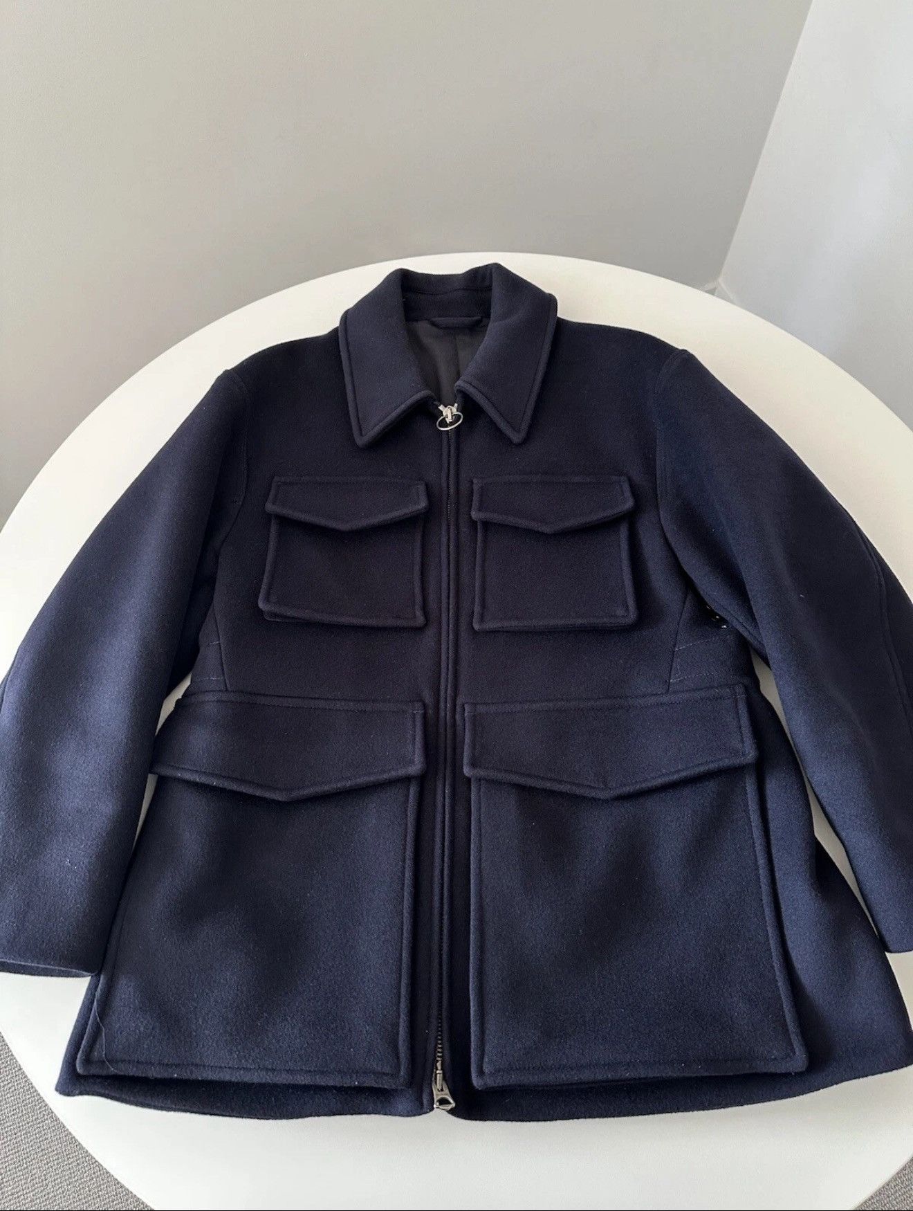 Acne Studios Acne Studios Navy Wool Big Pocket Jacket Size Medium Size US M / EU 48-50 / 2 - 1 Thumbnail