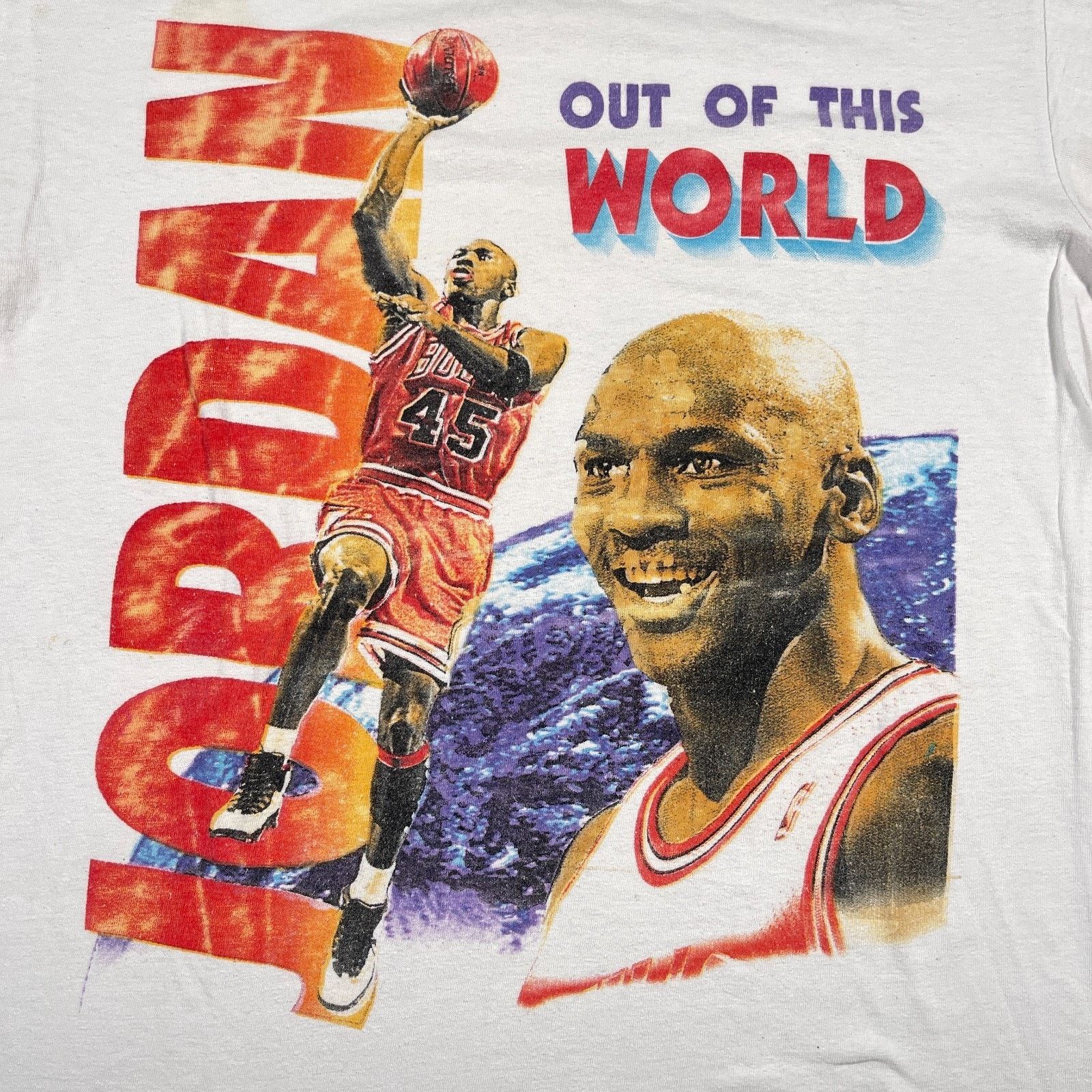 Vintage Vintage 90s Michael Jordan Out Of This World Basketball Tee Size US M / EU 48-50 / 2 - 2 Thumbnail