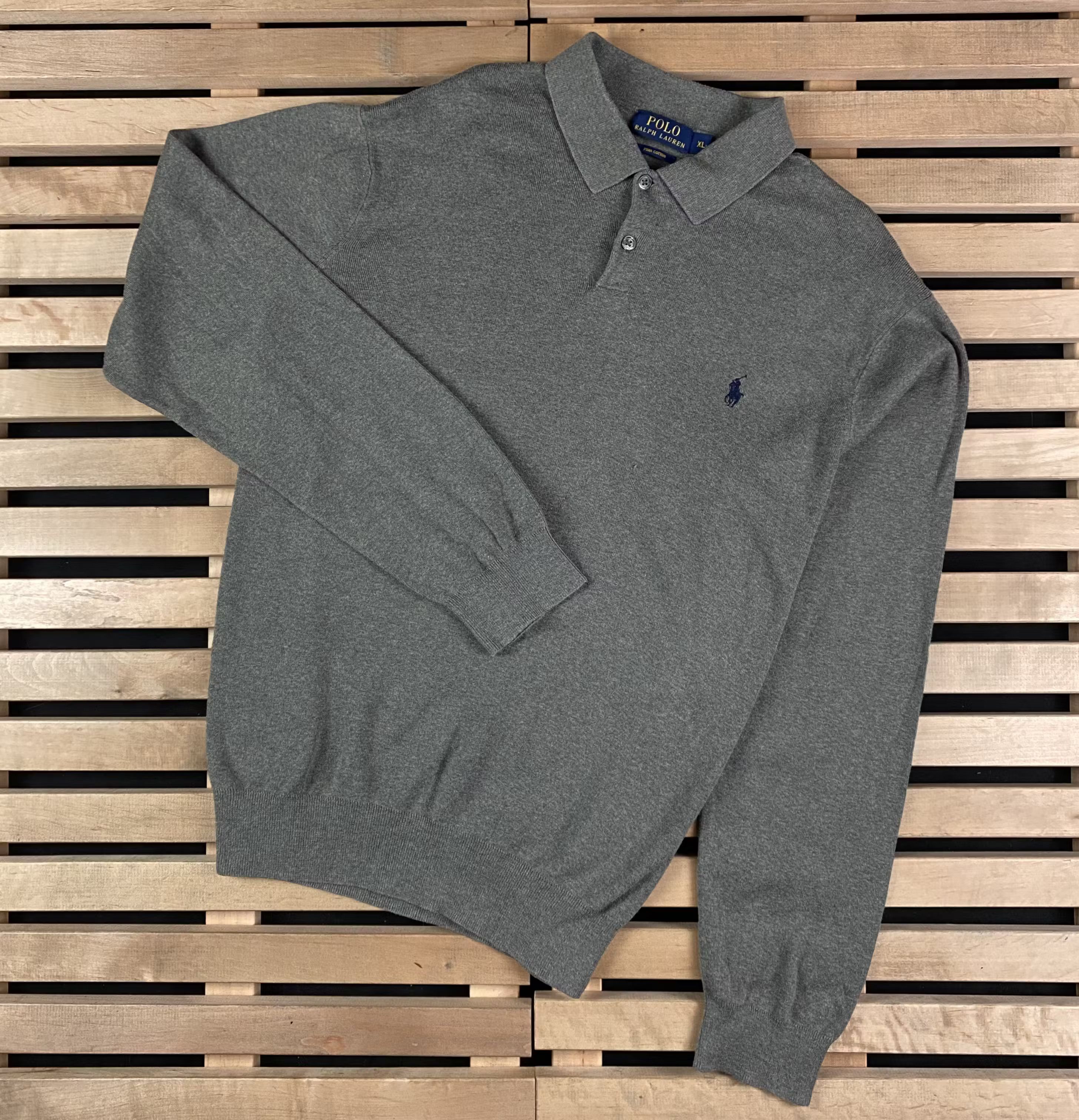 Polo Ralph Lauren × Ralph Lauren Mens Polo Long Sleeve Pullover Ralph Lauren Size XL Size US XL / EU 56 / 4 - 1 Thumbnail