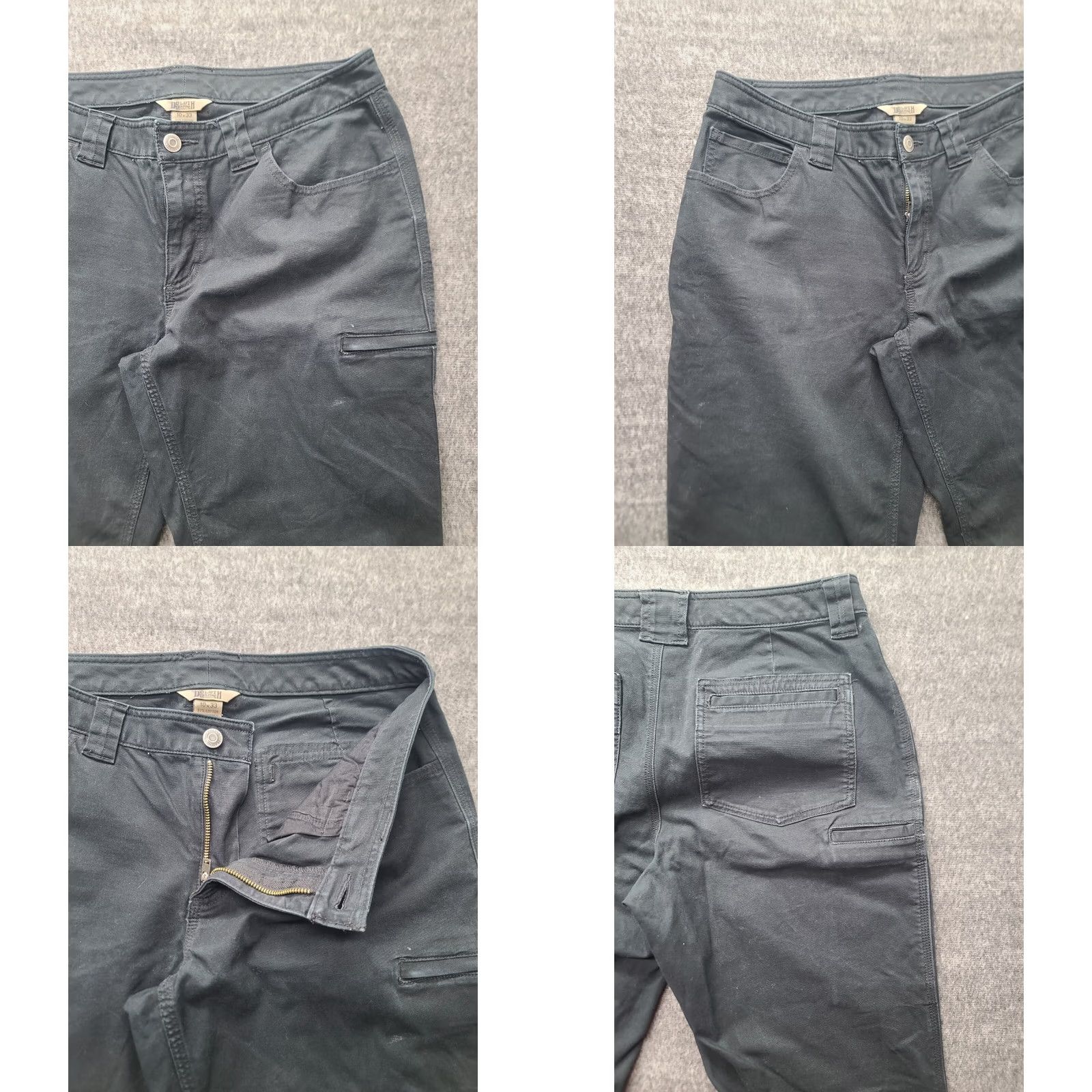CO Duluth Fire Hose Carpenter Pants Womens 10x31 Regular Fit Black Cotton Canvas Bootcut Workwear Size 32" / US 10 / IT 46 - 8 Thumbnail