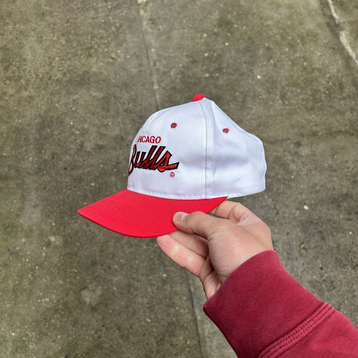 NBA × Sports Specialties Vintage Sport Specialities Chicago Bulls Script SnapBack Size ONE SIZE - 3 Thumbnail