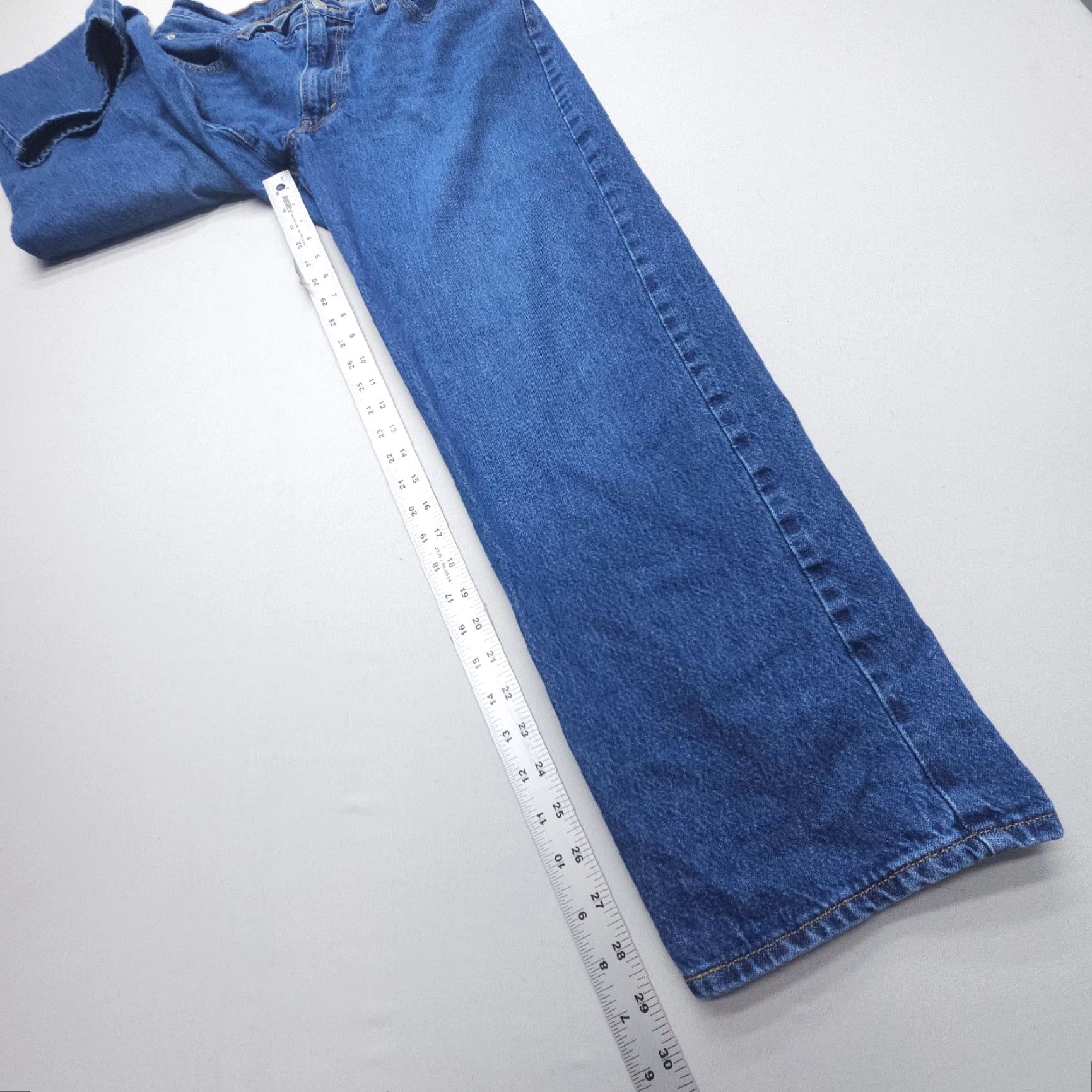 Levi's VINTAGE Levi's 94 Baggy Wide-Leg Jeans Womens 32 Blue 100% Cotton High Rise Dark Wash Size 24" / US 00 / IT 34 - 4 Thumbnail