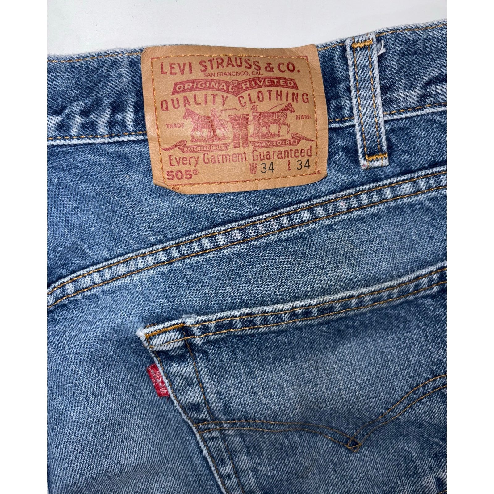 Levi's Levis Strauss and co jeans w34 L 34 505 blue denim Size US 34 / EU 50 - 4 Thumbnail