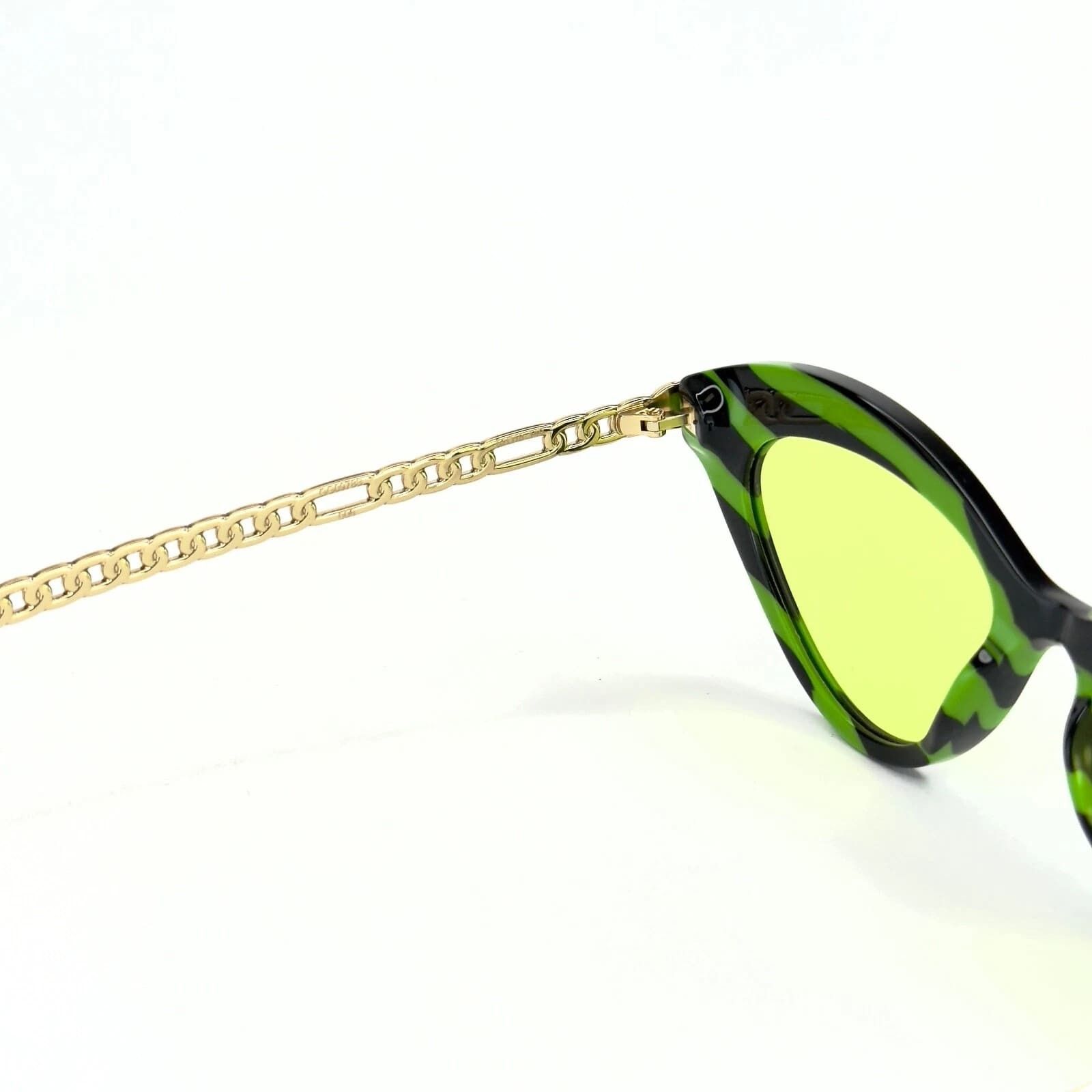 Gucci GUCCI GG0978S CHAIN 0978 Gold Black Green Heart Charm 006 Size ONE SIZE - 4 Thumbnail