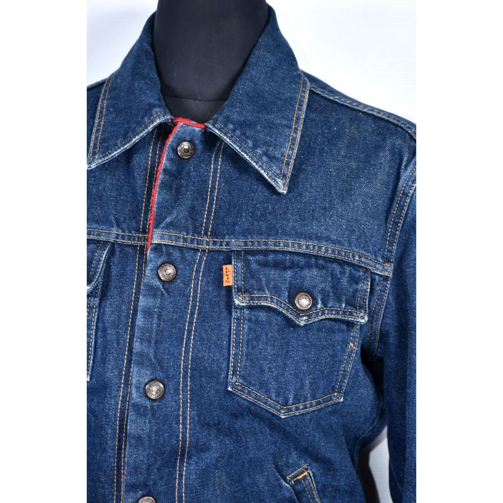 Levi's VINTAGE Levi's Jacket Women L 90s Sherpa Blue 71696 02 Italy Orange Tab Red Fur Lined 100% Genuine Very Good Size L / US 10 / IT 46 - 5 Thumbnail