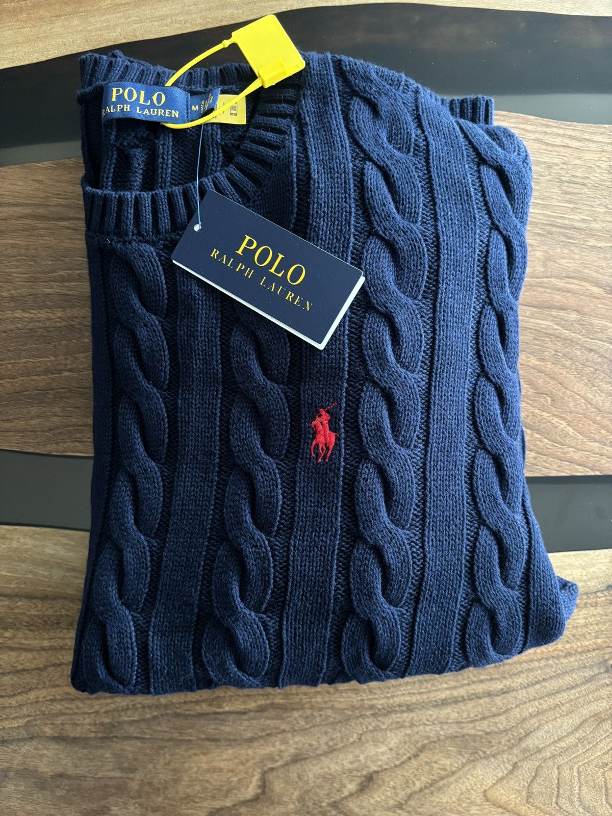 Polo Ralph Lauren Polo Ralph Lauren Cable Knit Sweater Navy – Size M – New Size US M / EU 48-50 / 2 - 2 Thumbnail