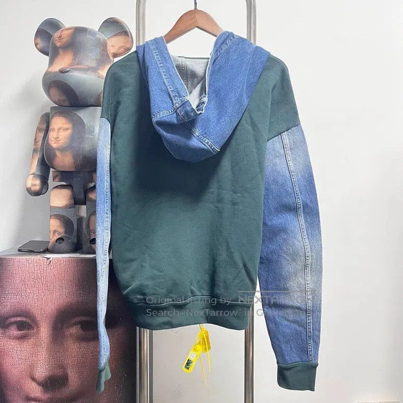 Louis Vuitton Louis Vuitton Denim Paneled Hoodie Jacket. Size US M / EU 48-50 / 2 - 2 Thumbnail