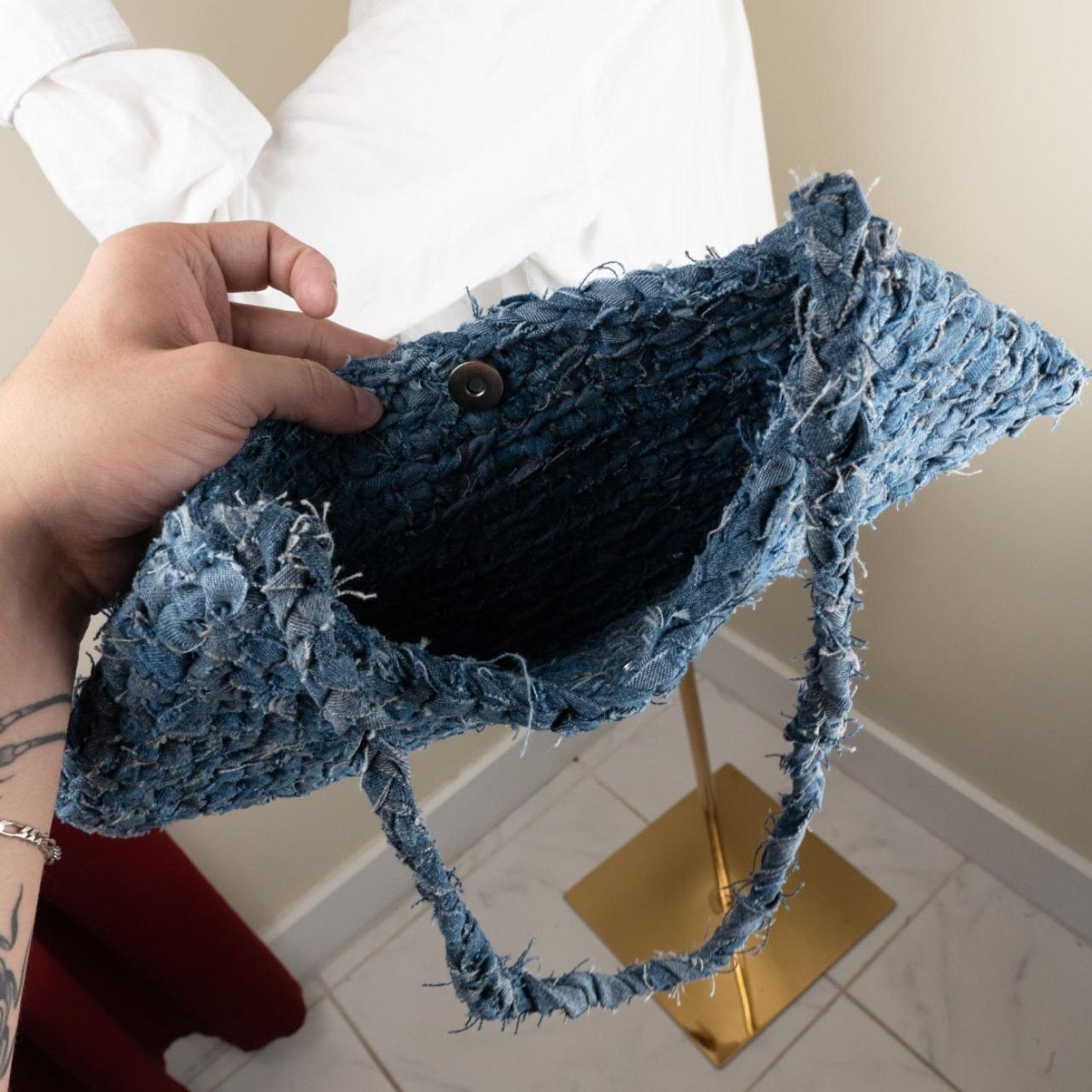 Carhartt Upcycled denim crochet bag Size ONE SIZE - 6 Thumbnail