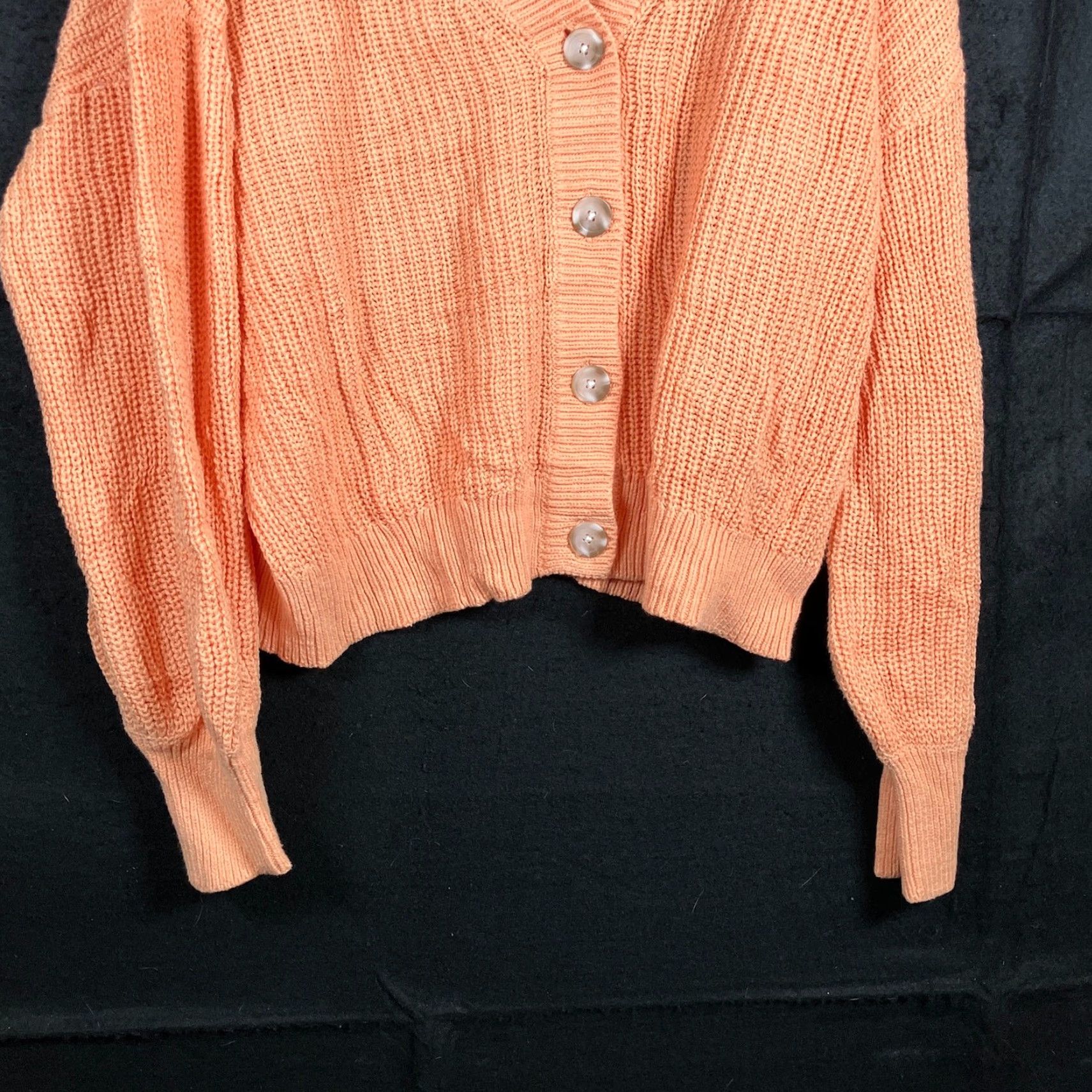Vintage Sonoma Cardigan Sweater Orange V-Neck XL Womens Long Sleeve Knit Button Up Size XL / US 12-14 / IT 48-50 - 3 Thumbnail