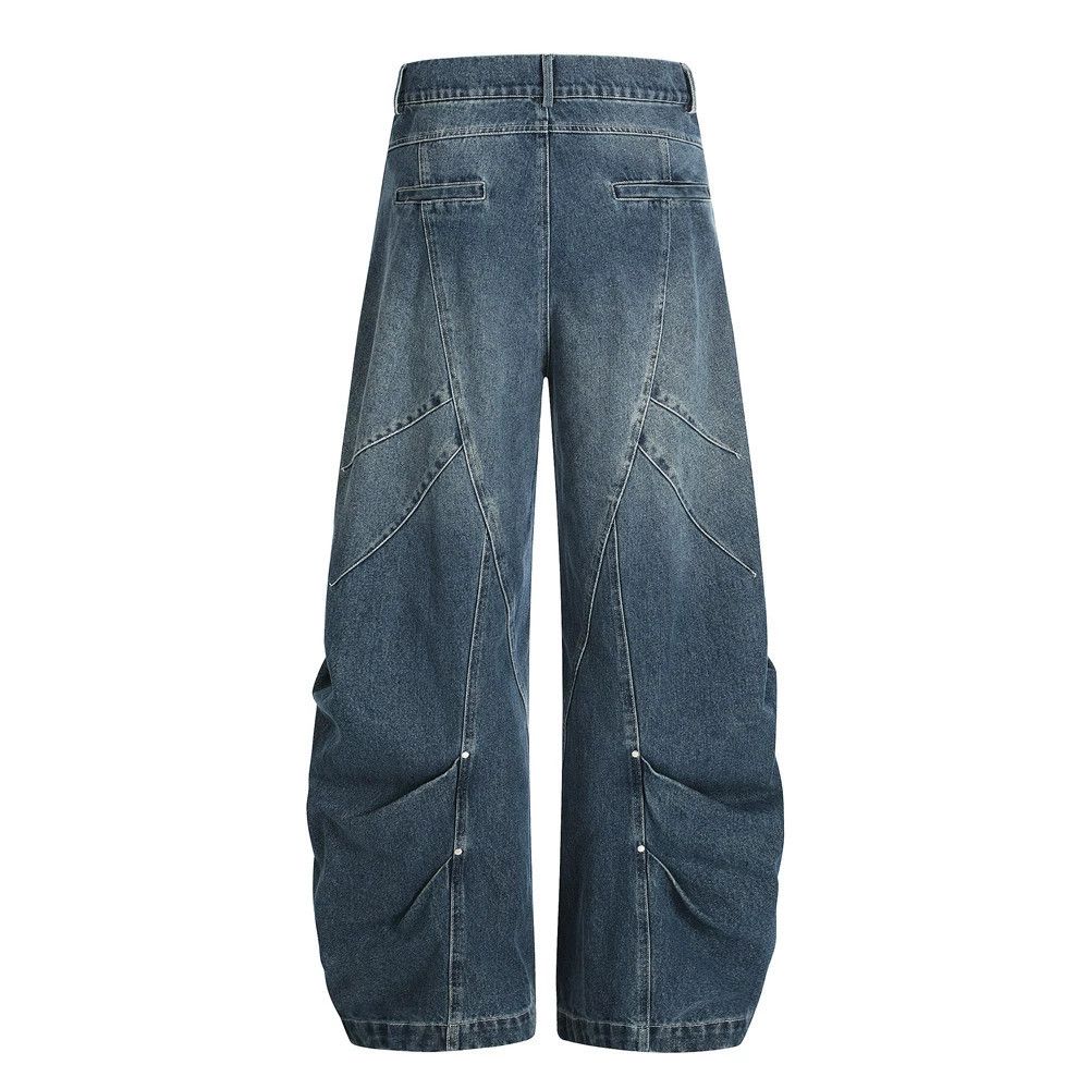 Jean Men's loose wide-leg handsome washed ripped scimitar jeans Size US 32 / EU 48 - 2 Thumbnail