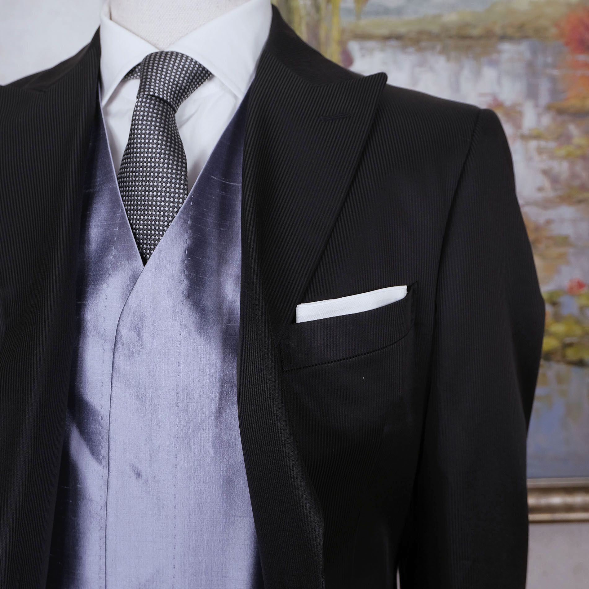 Pal Zileri Pal Zileri, black wedding suit, size 42UK, silk waistcoat Size 42R - 3 Thumbnail