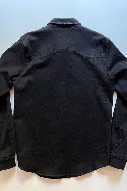 Amiri Amiri distressed black denim shirt Size US M / EU 48-50 / 2 - 3 Thumbnail