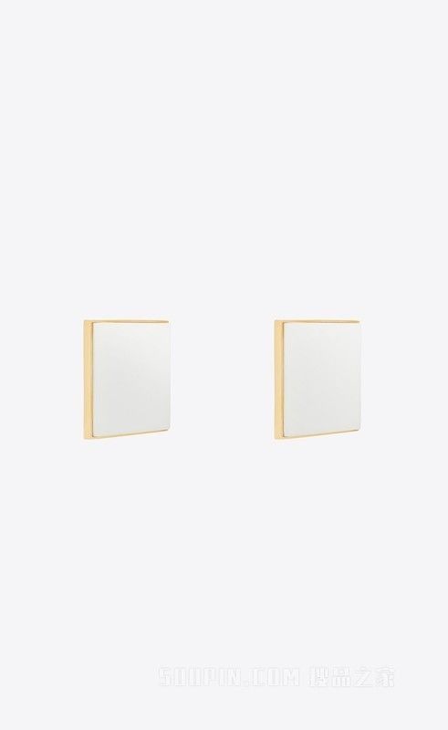 Saint Laurent Paris o1la1rc1a1025 Size: OS / Oversized Square Earrings in Metal Size ONE SIZE - 2 Thumbnail