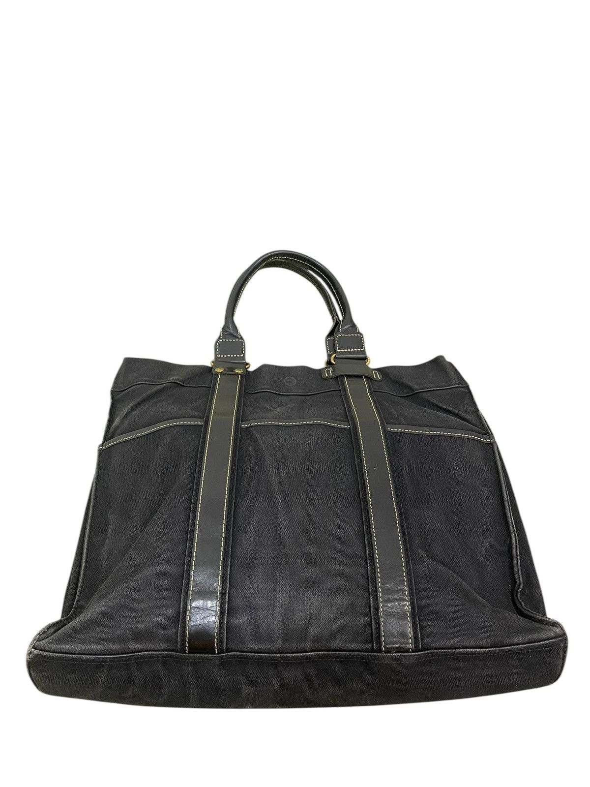 Genuine Leather Leather Cotton Duck Kinoshohampu Japan Faded Tote Bag 1🟩6 Size ONE SIZE - 4 Thumbnail