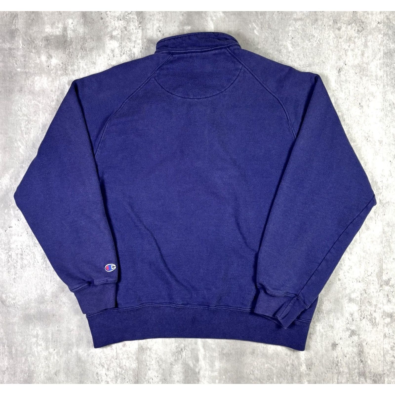 Champion VINTAGE Champion Sweatshirt Mens XL USA 80s Reverse Weave Q_Zip Logo Blue Size US XL / EU 56 / 4 - 2 Thumbnail