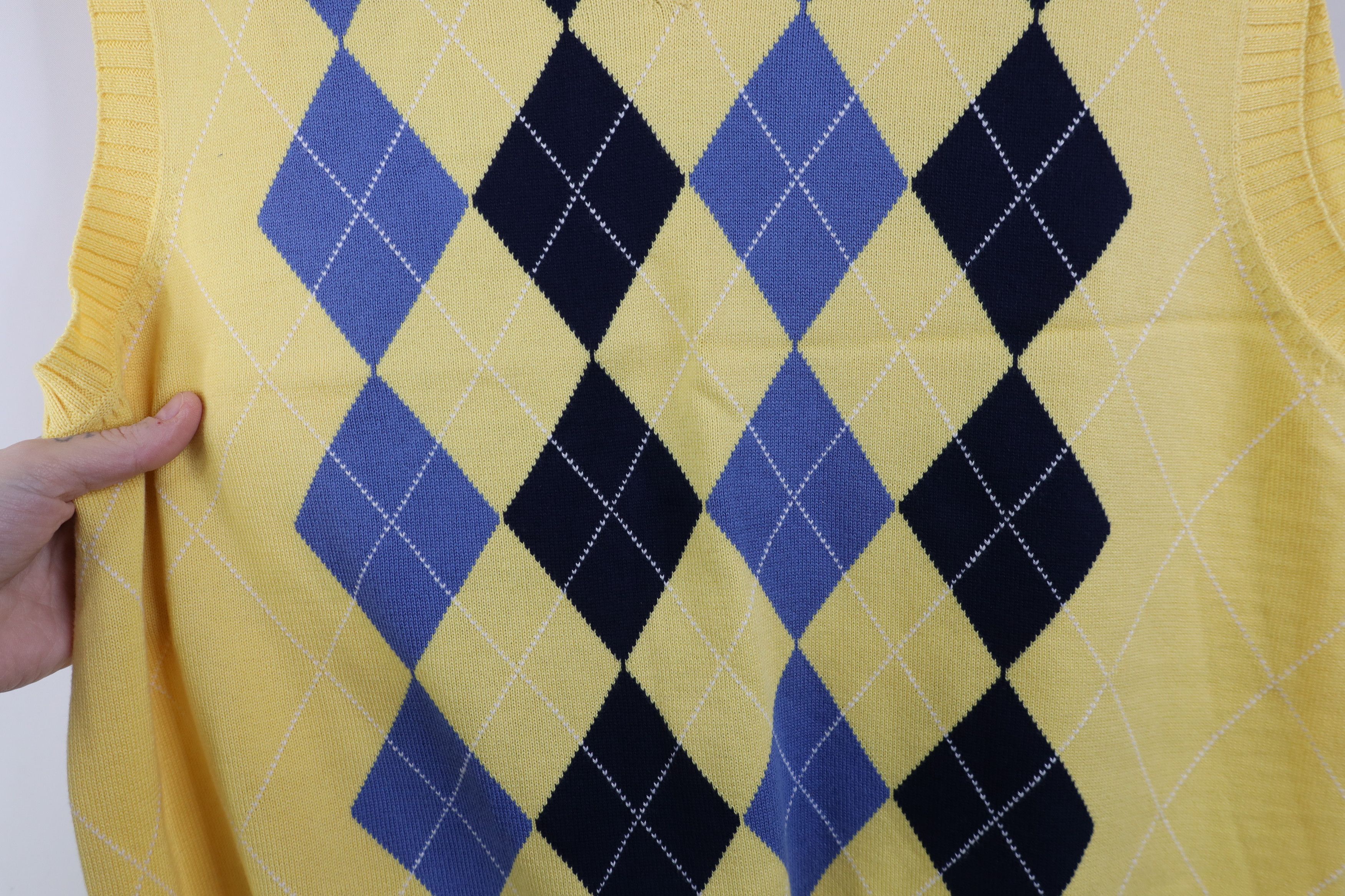Vintage Vintage 90s Streetwear Cotton Knit V-Neck Sweater Vest Size US L / EU 52-54 / 3 - 5 Thumbnail