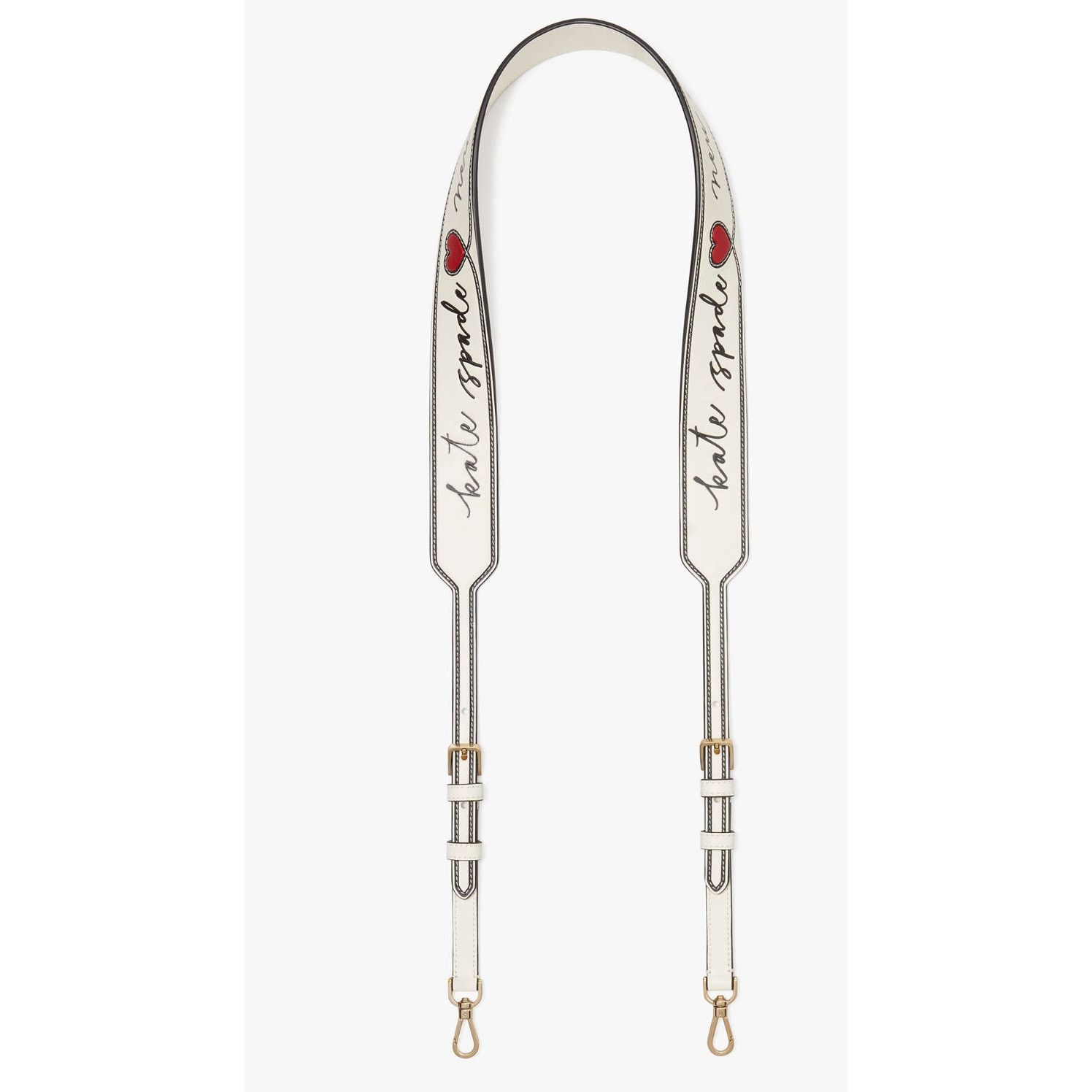 Kate Spade Kate Spade Script Logo Heart Leather Bag Strap in Meringue Size ONE SIZE - 1 Thumbnail