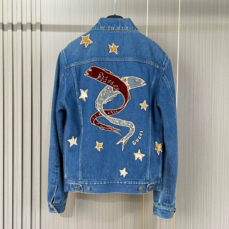 Gucci Gucci Constellation embroidered letter denim jacket 2504-Ne Size US XS / EU 42 / 0 - 2 Thumbnail