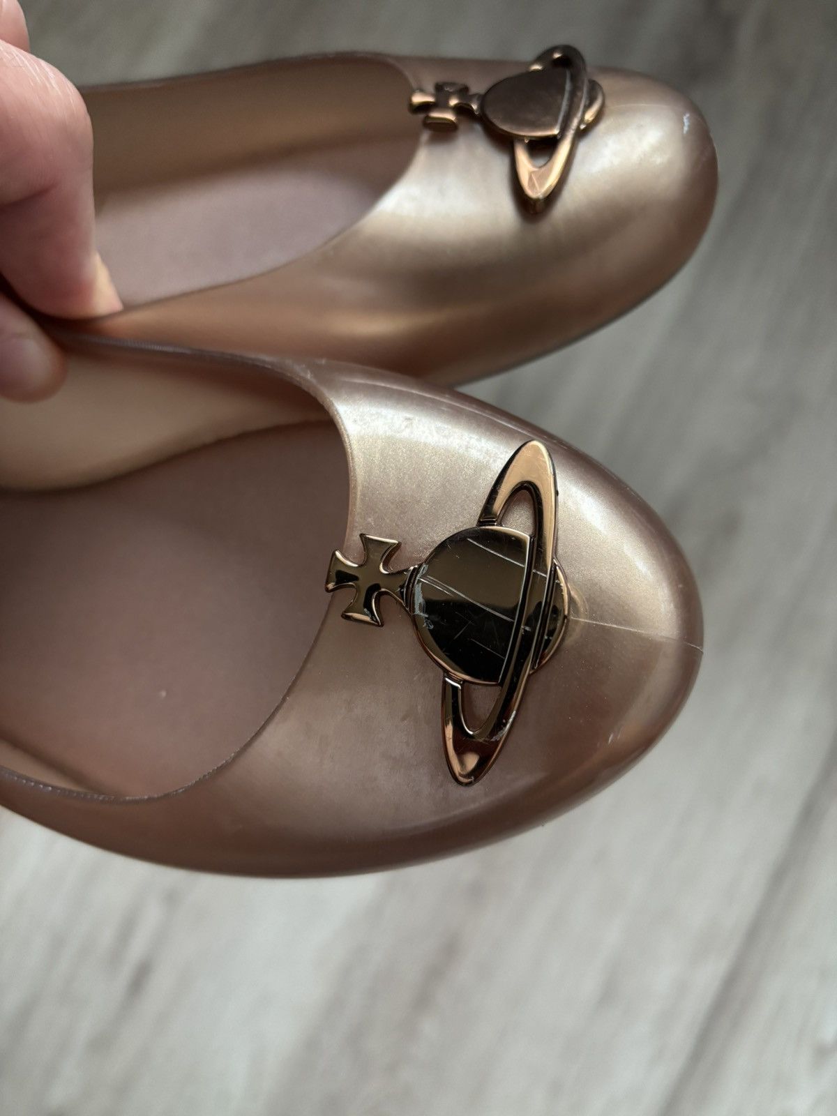 Vivienne Westwood Melissa x Vivienne Westwood Rose Gold Flats Heels US 7 EU 38 Size US 7 / IT 37 - 3 Thumbnail