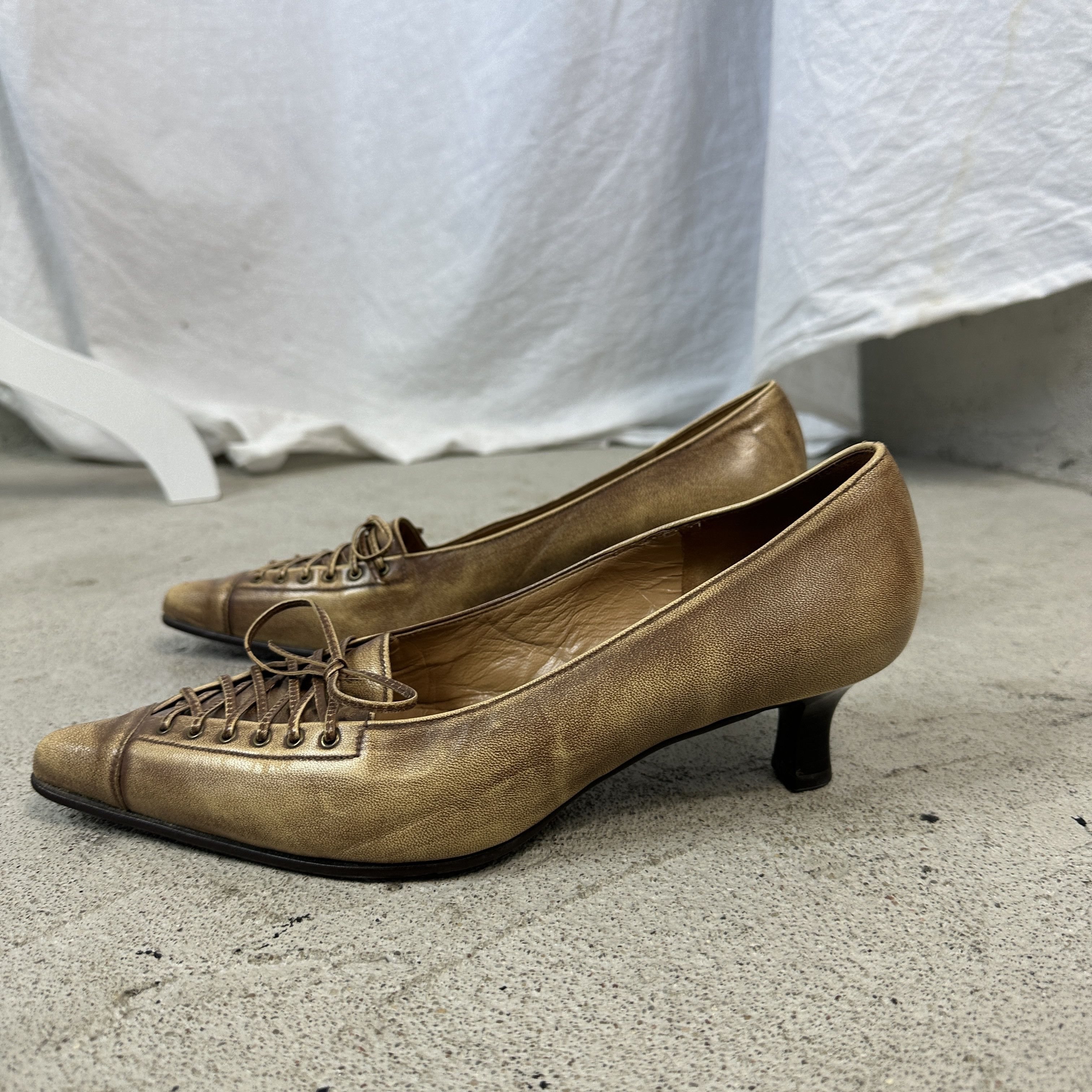 Vintage Leather Vintage Kitten Heels Y2K Size US 5.5 / IT 35.5 - 3 Thumbnail