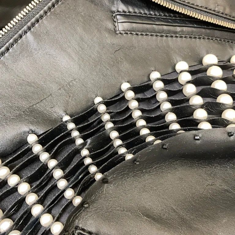 Comme des Garcons Swirled Pearls "Leather" Biker Jacket Size S / US 4 / IT 40 - 3 Thumbnail
