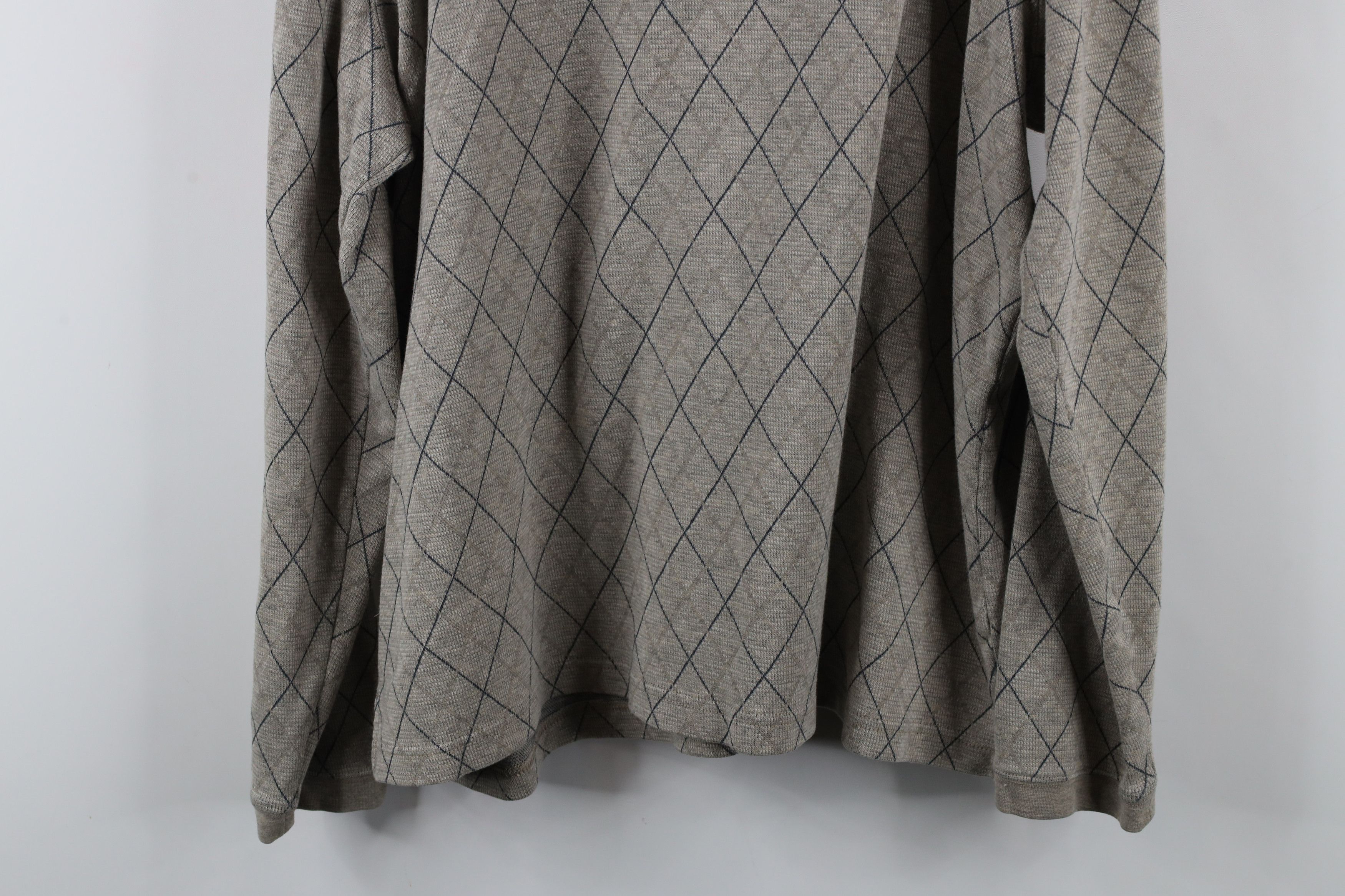 Vintage Vintage 90s Streetwear Argyle Diamond Long Sleeve Rugby Polo Size US XL / EU 56 / 4 - 10 Thumbnail