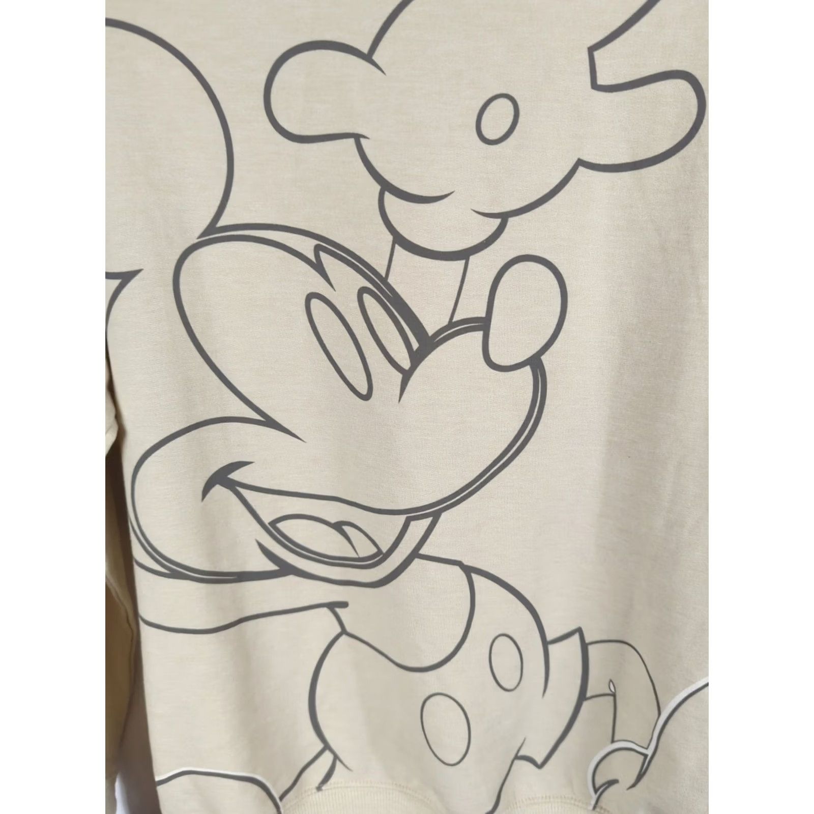 Disney Disney Mickey Mouse Sweatshirt Women’s Beige Pullover S Crew Neck Long Sleeve Super Soft Graphic Print Lightweight Fleece Modern Disney Theme Womens Size S / US 4 / IT 40 - 2 Thumbnail