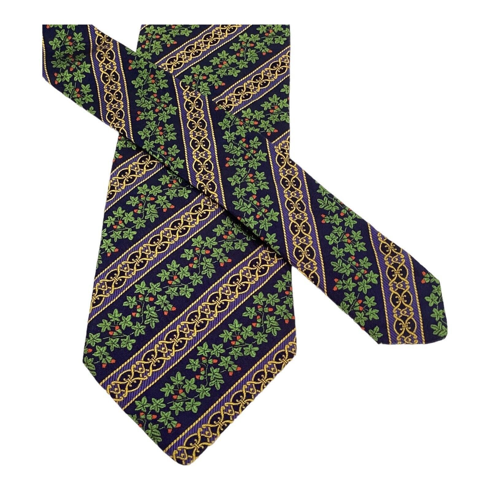 MCM MCM Blue Flower Print Luxury Designer Silk Tie Made In Italy Size ONE SIZE - 3 Thumbnail